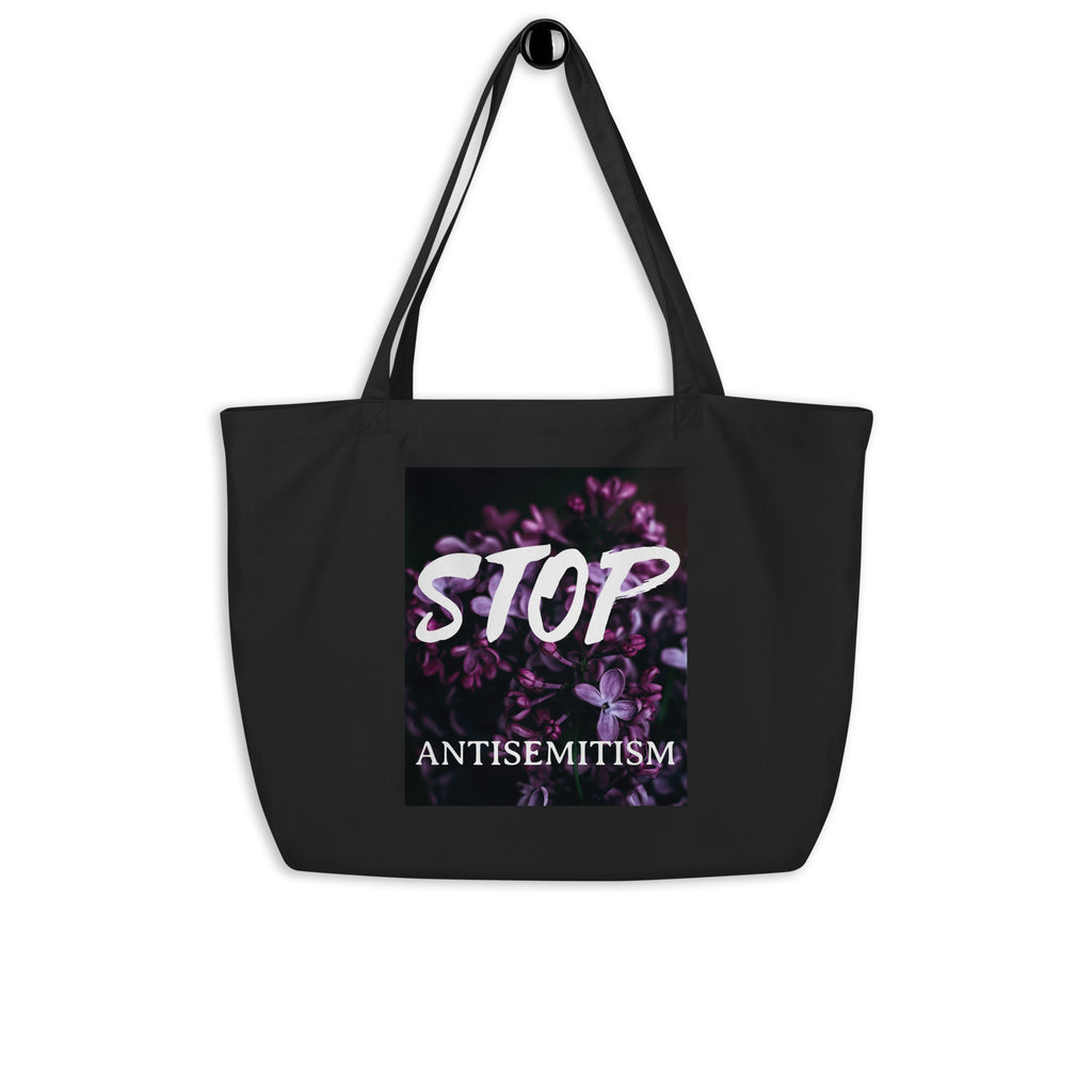Flower Power | Antisemitism | Large Organic Tote Bag Jouparty
