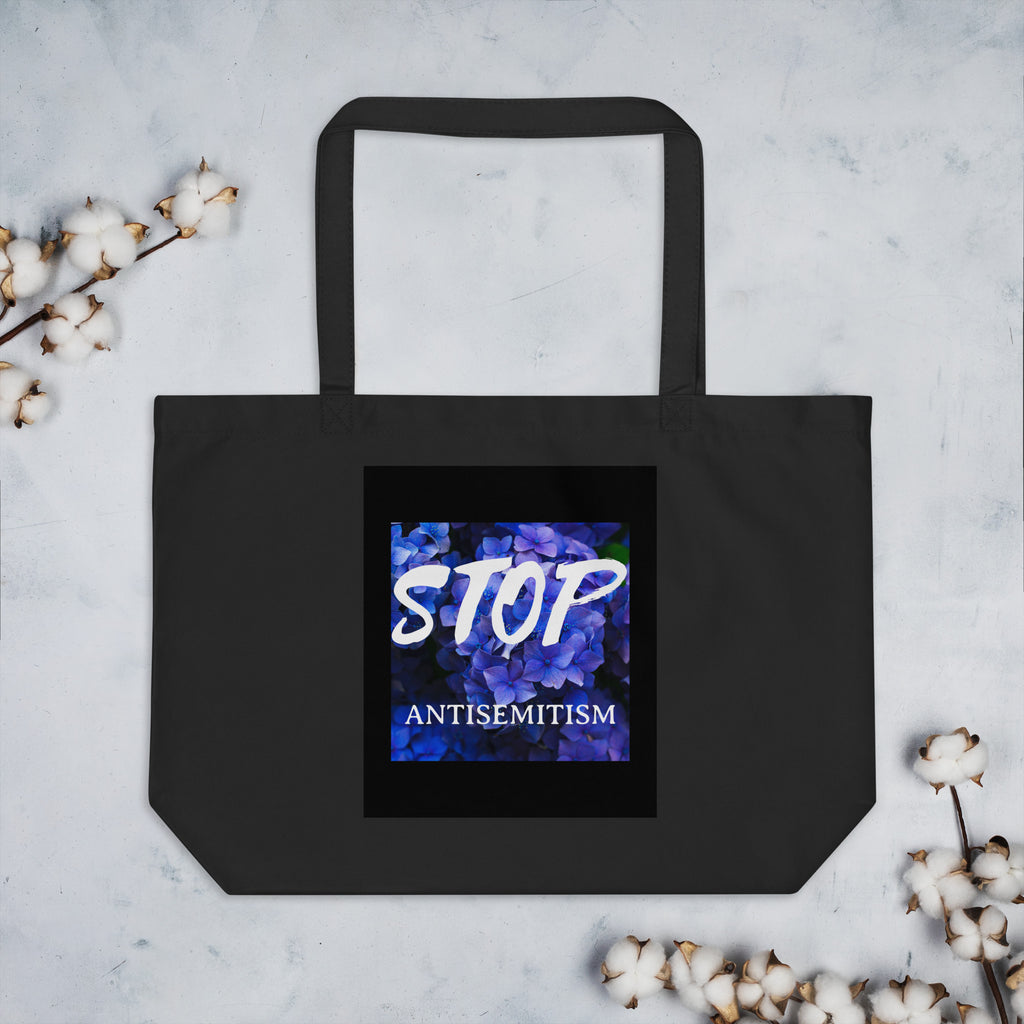 Flower Power | Antisemitism | Large Organic Tote Bag Jouparty