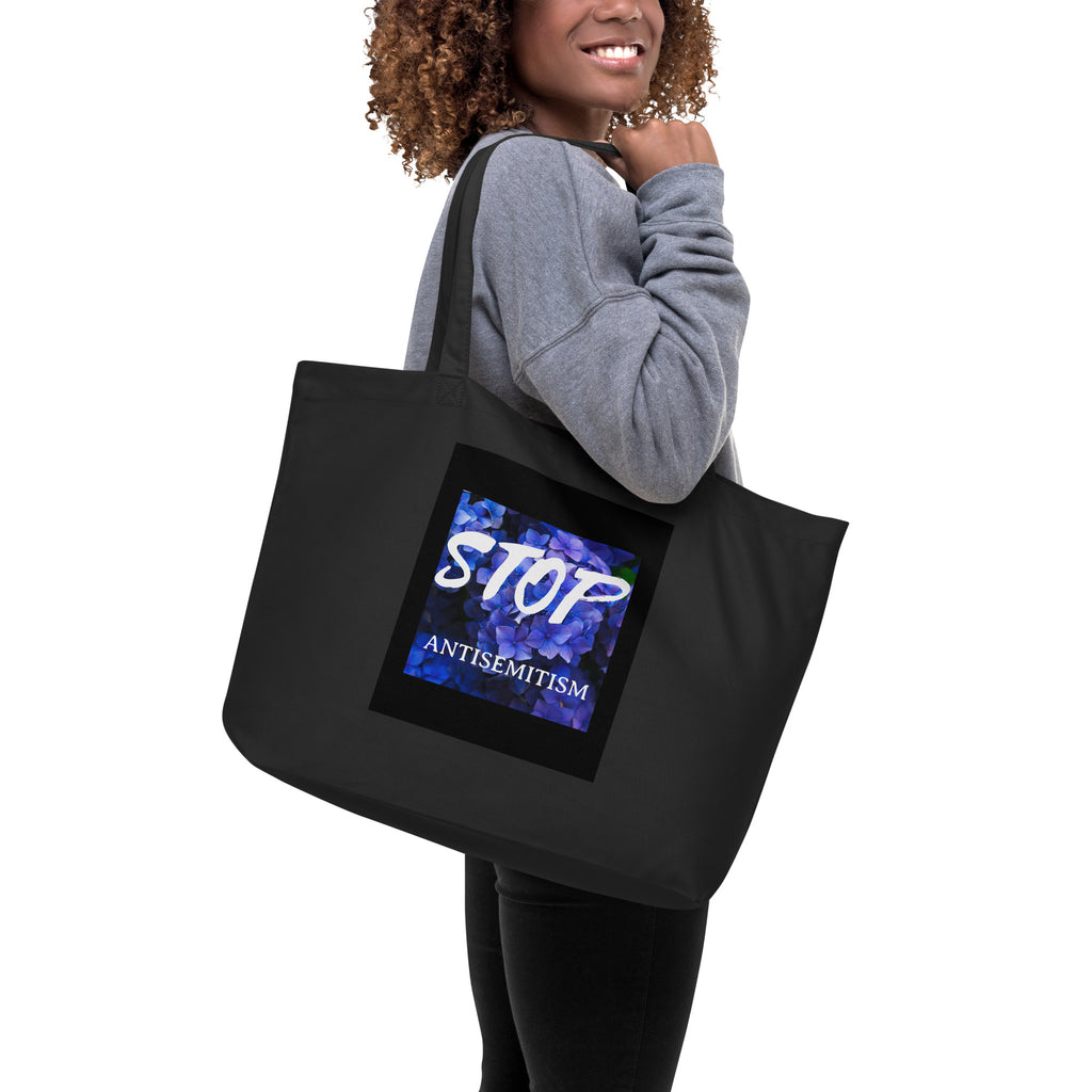 Flower Power | Antisemitism | Large Organic Tote Bag Jouparty