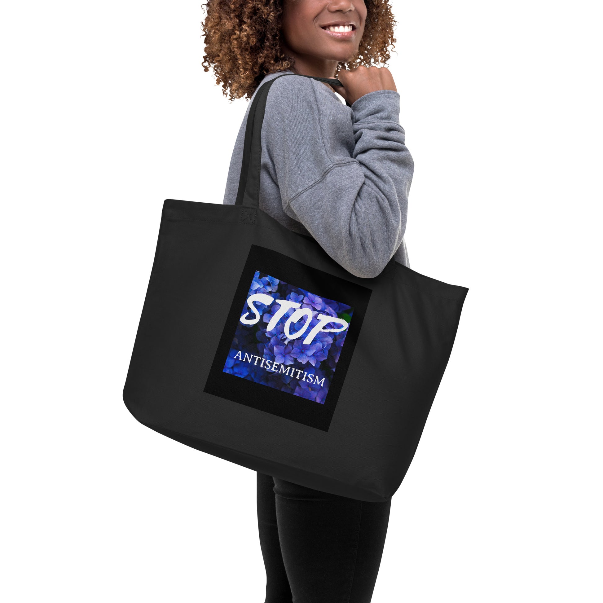 Flower Power | Antisemitism | Large Organic Tote Bag Jouparty