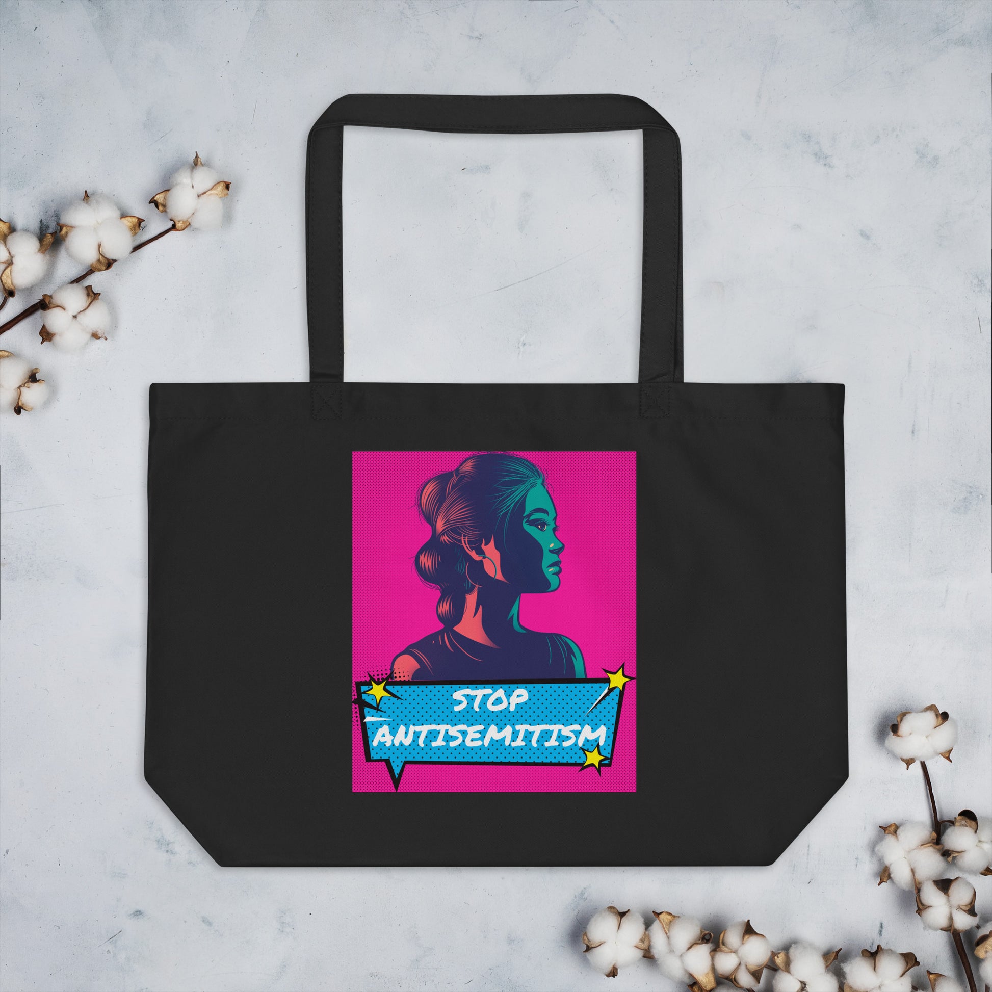 Pop Art Style | Antisemitism | Large Organic Tote Bag