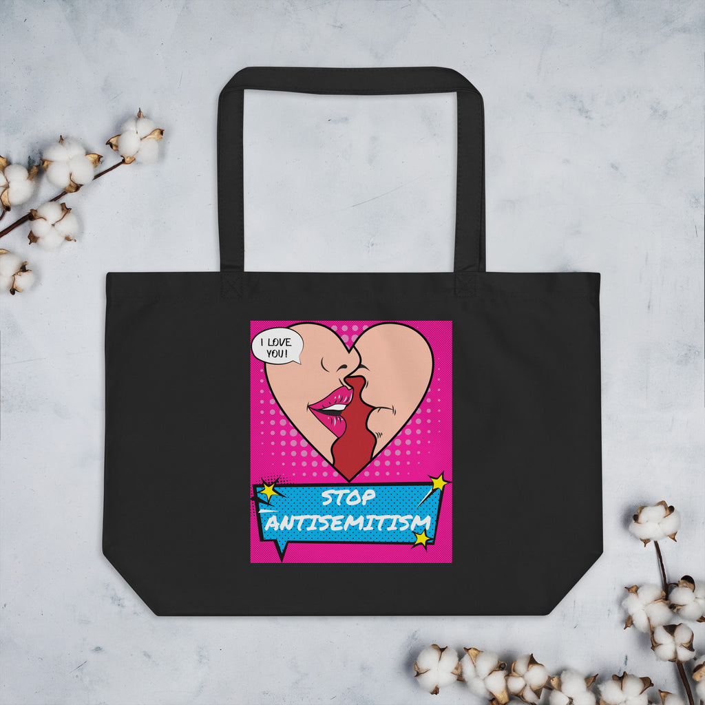 Pop Art Style | Antisemitism | Large Organic Tote Bag