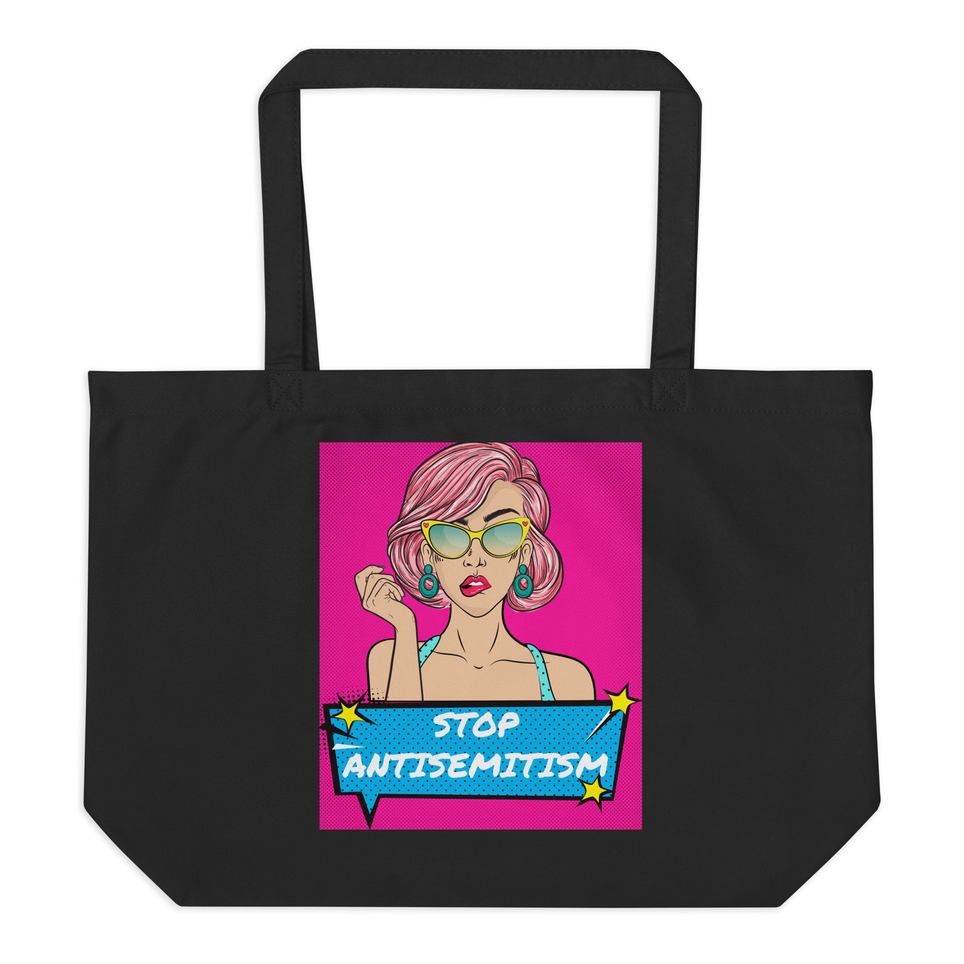 Pop Art Style | Antisemitism | Large Organic Tote Bag Jouparty
