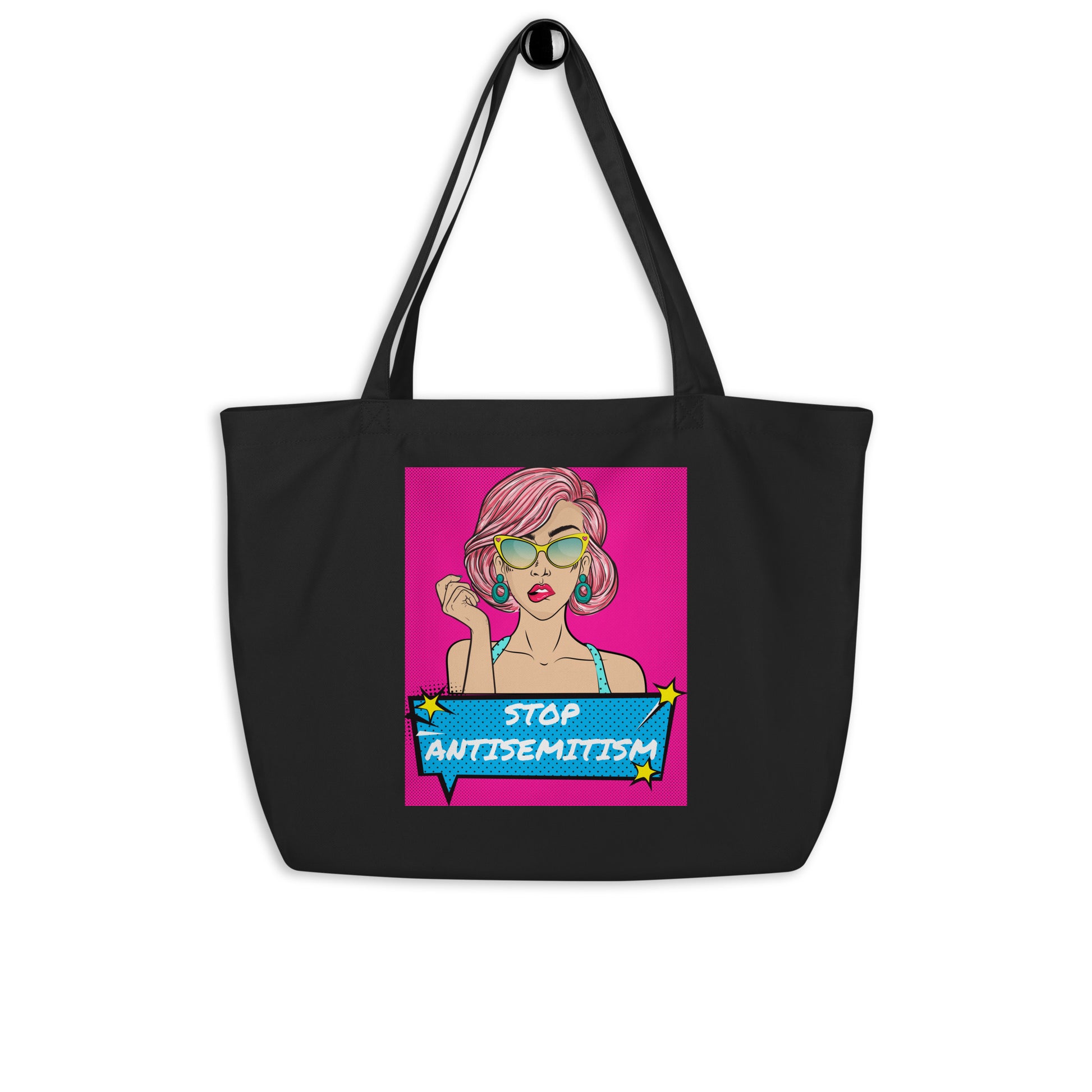 Pop Art Style | Antisemitism | Large Organic Tote Bag Jouparty