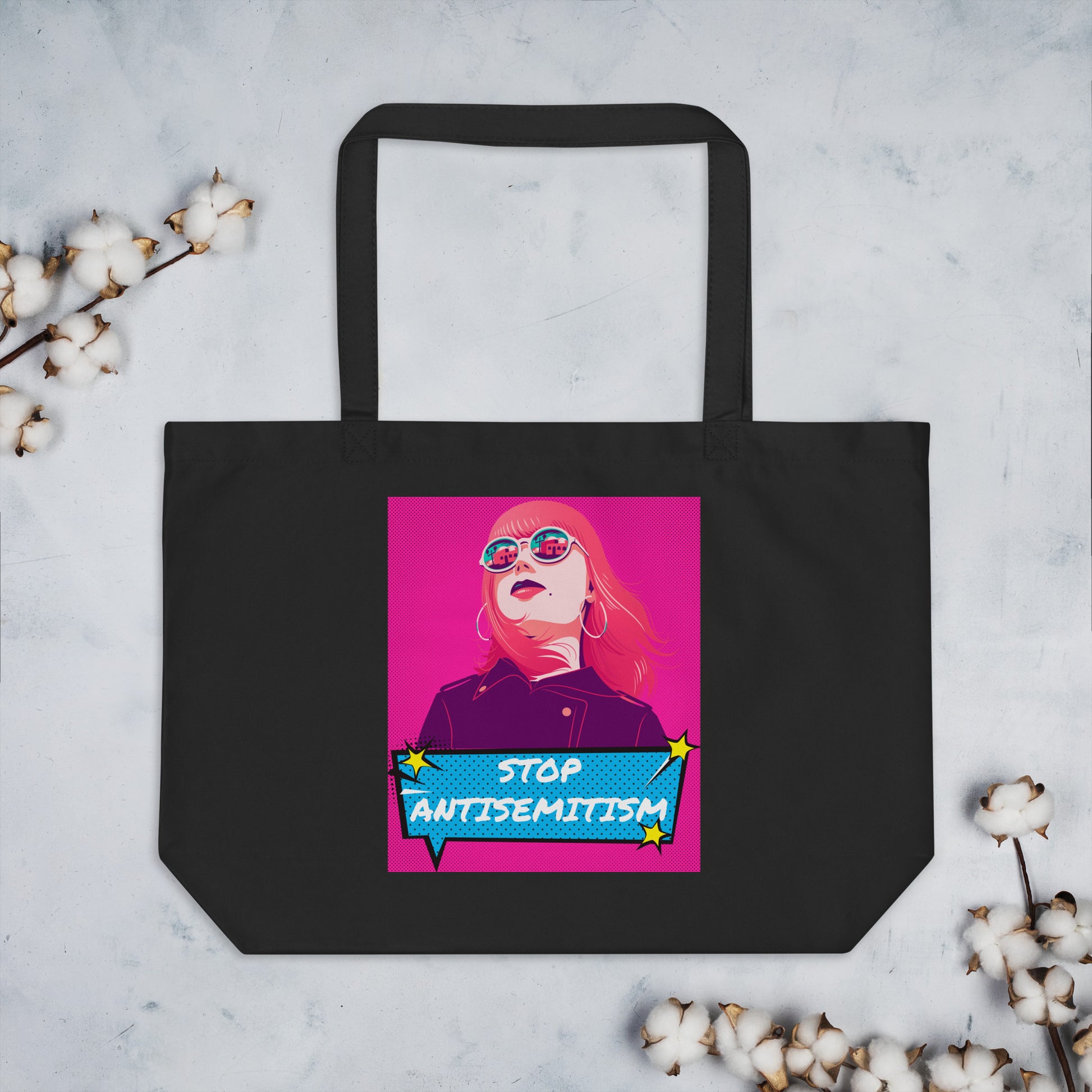 Pop Art Style | Antisemitism | Large Organic Tote Bag Jouparty