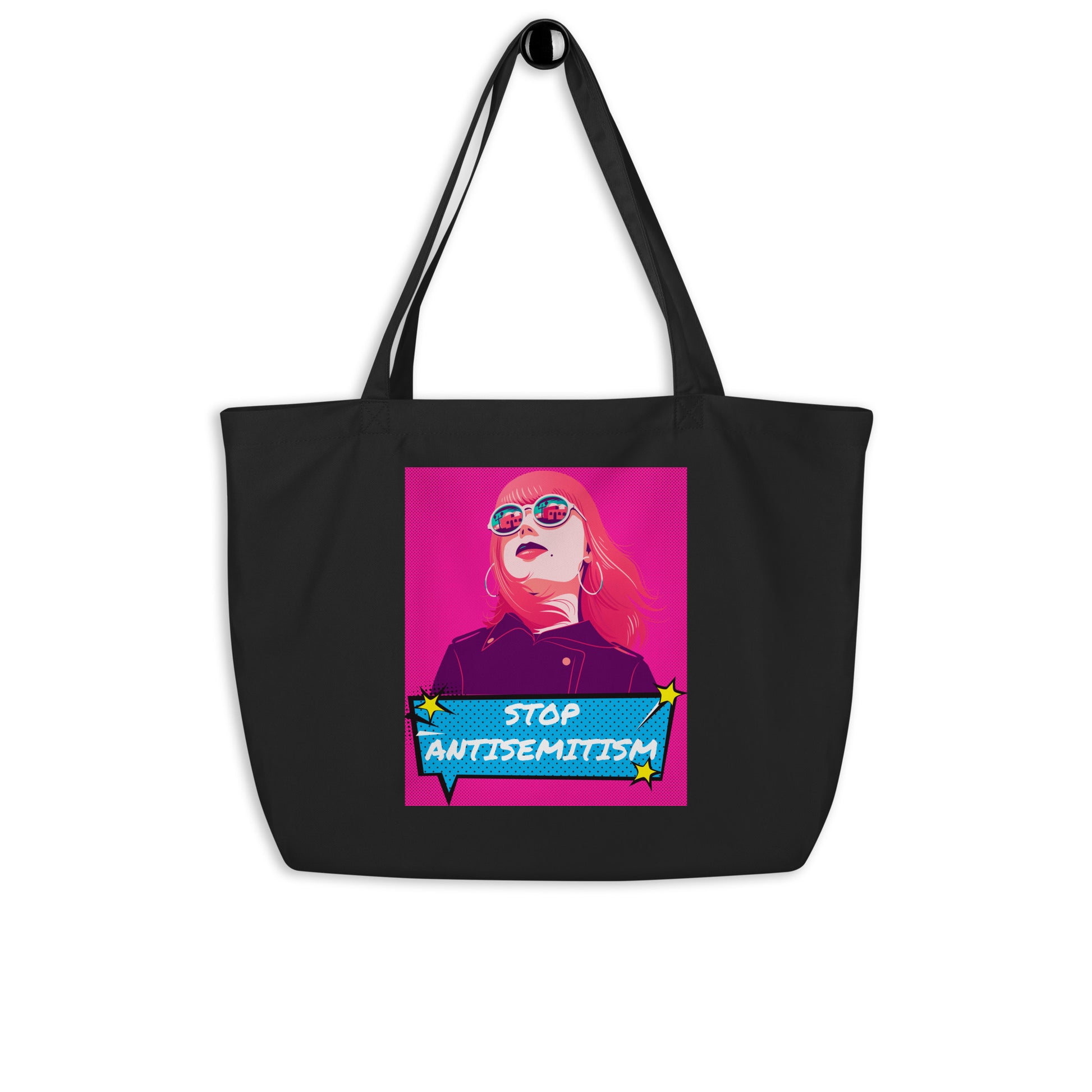 Pop Art Style | Antisemitism | Large Organic Tote Bag Jouparty
