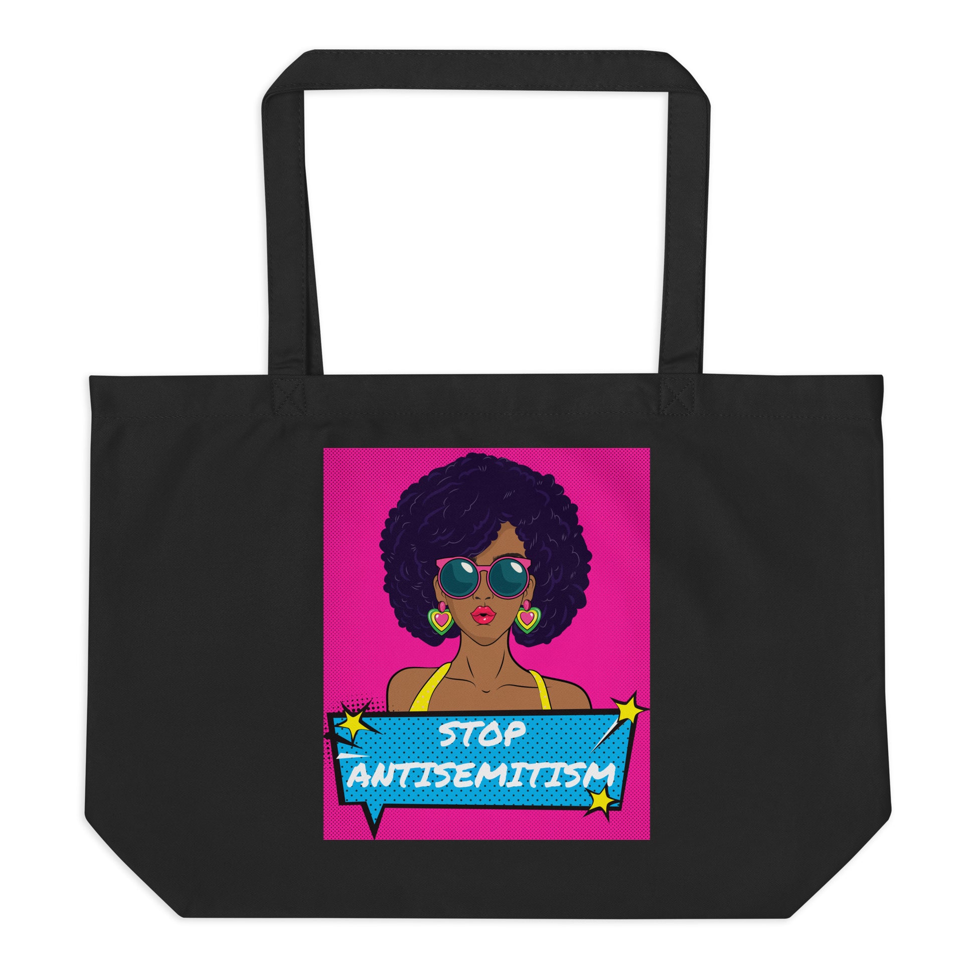 Pop Art Style | Antisemitism | Large Organic Tote Bag Jouparty