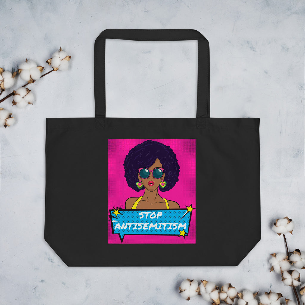 Pop Art Style | Antisemitism | Large Organic Tote Bag Jouparty