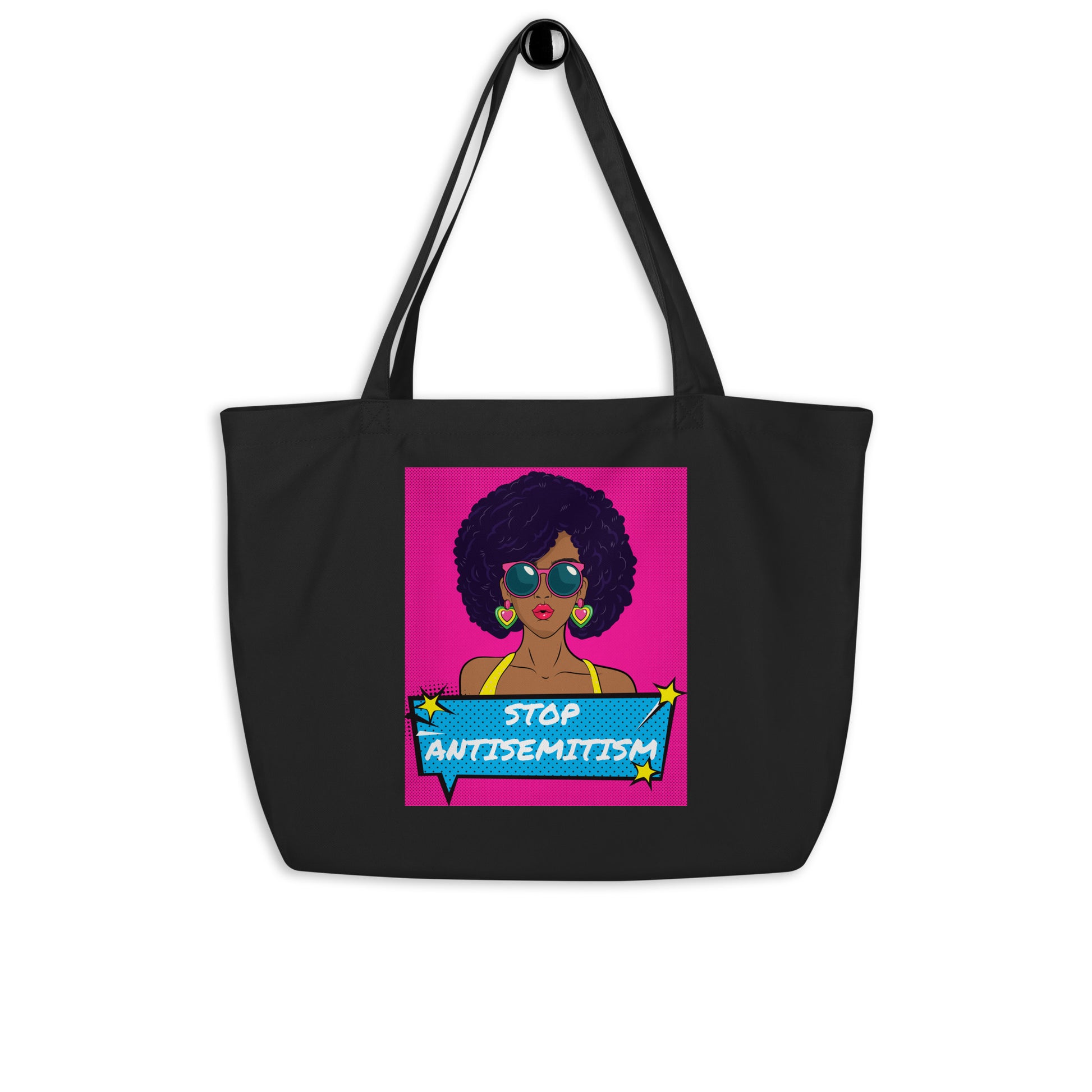 Pop Art Style | Antisemitism | Large Organic Tote Bag Jouparty