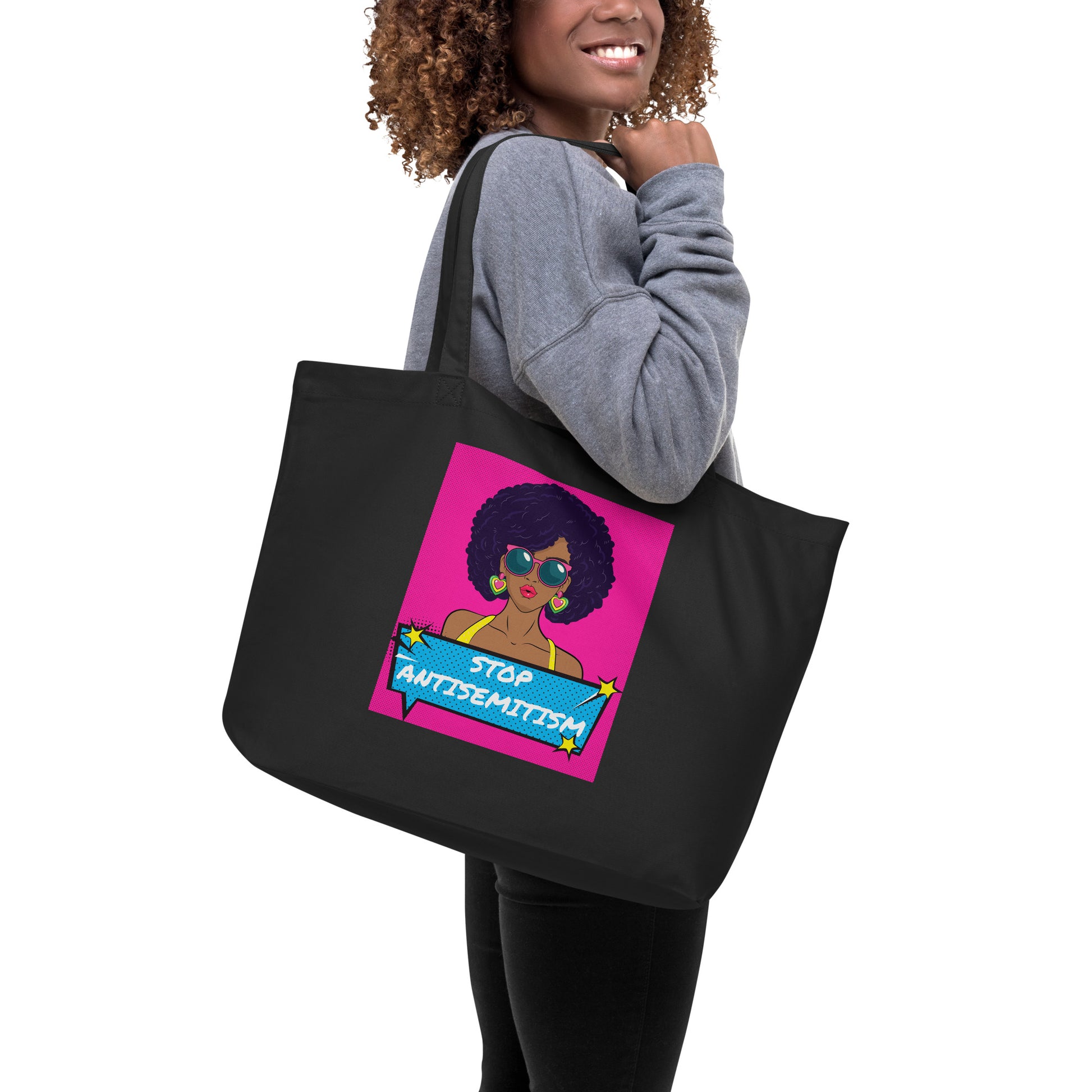 Pop Art Style | Antisemitism | Large Organic Tote Bag Jouparty