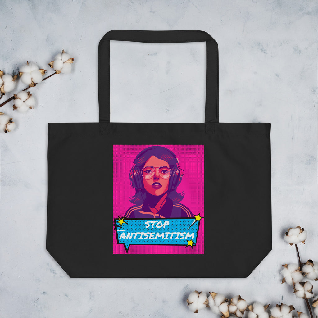 Pop Art Style | Antisemitism | Large Organic Tote Bag Jouparty
