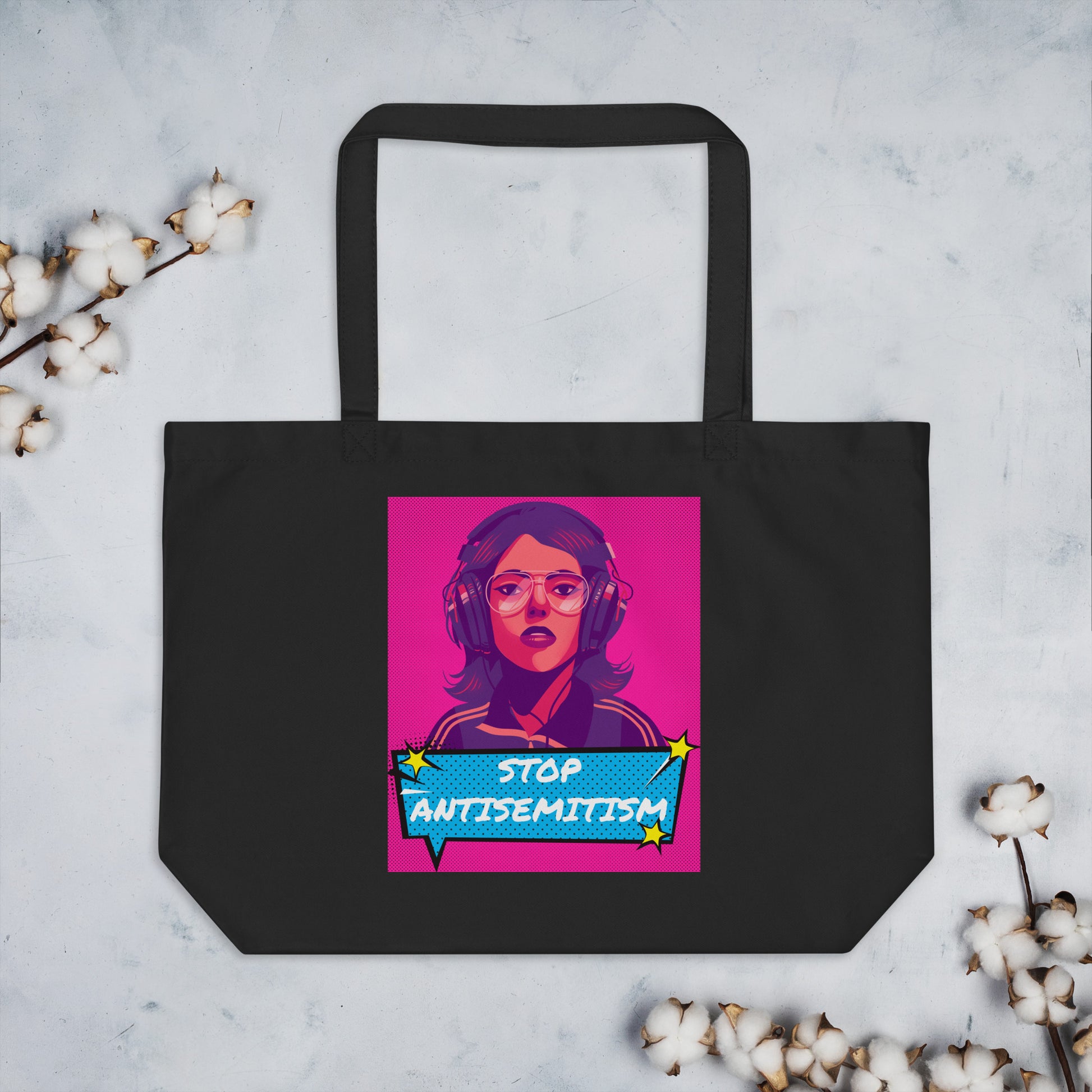 Pop Art Style | Antisemitism | Large Organic Tote Bag Jouparty