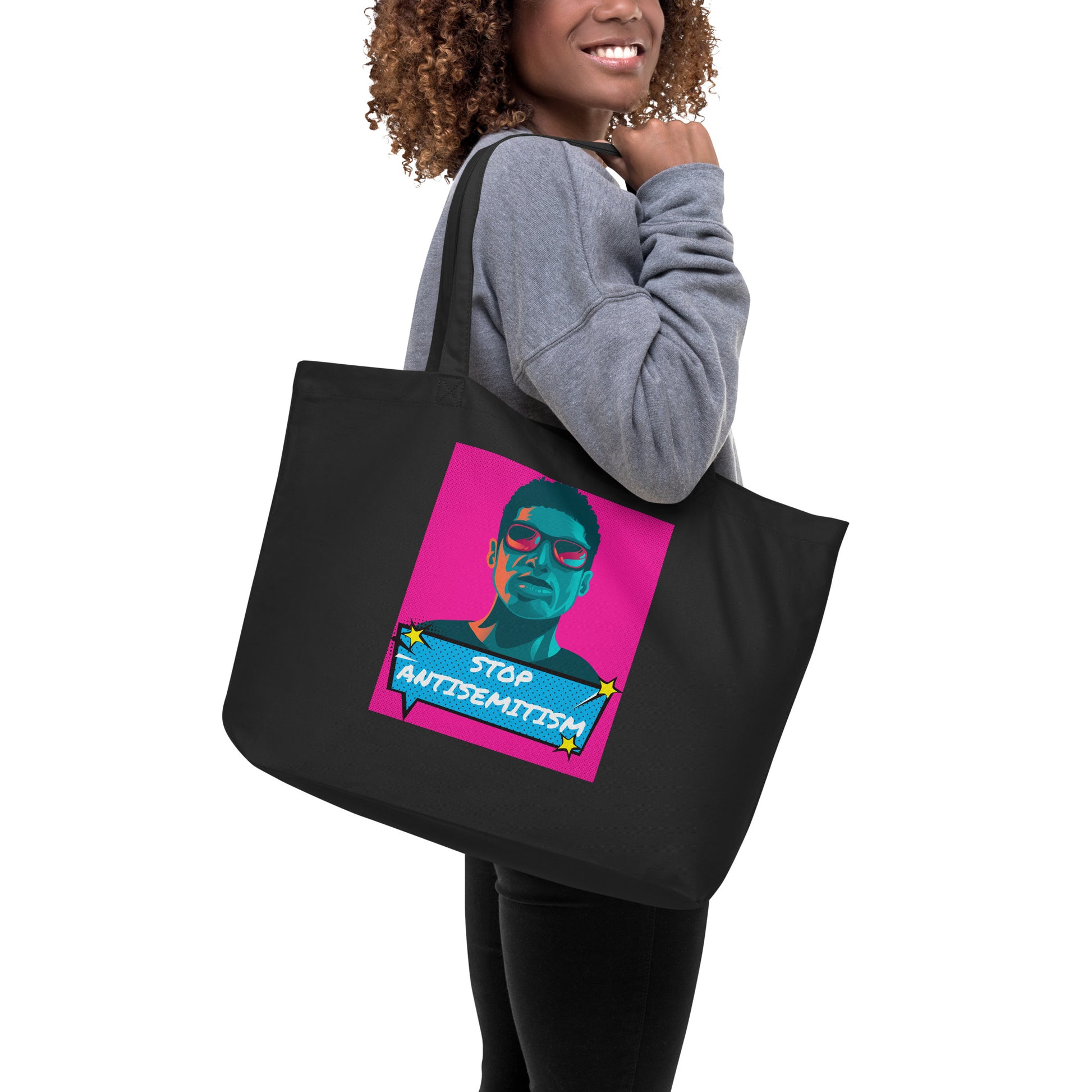 Pop Art Style | Antisemitism | Large Organic Tote Bag Jouparty