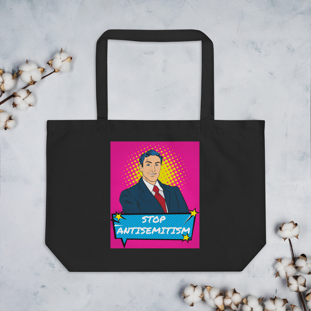 Pop Art Style | Antisemitism | Large Organic Tote Bag Jouparty