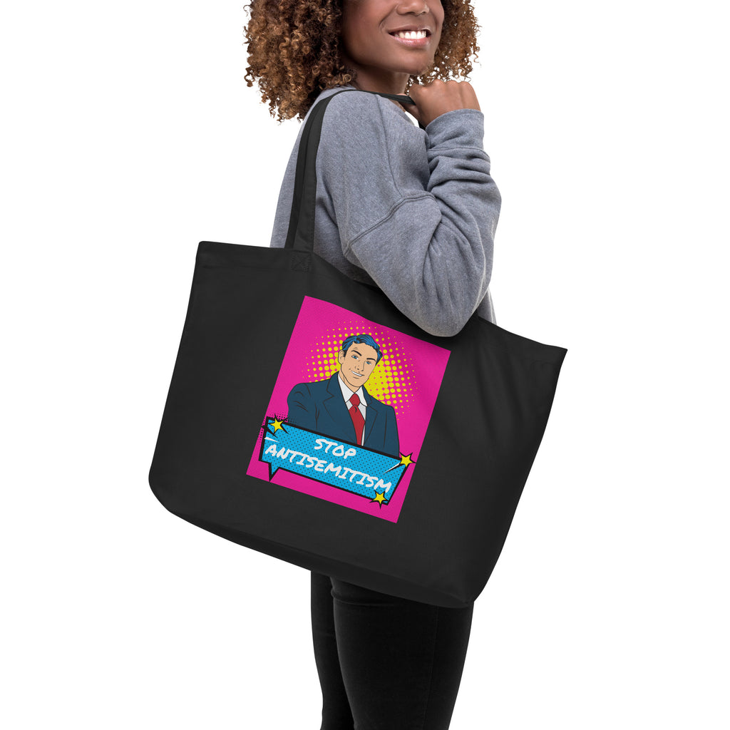 Pop Art Style | Antisemitism | Large Organic Tote Bag Jouparty