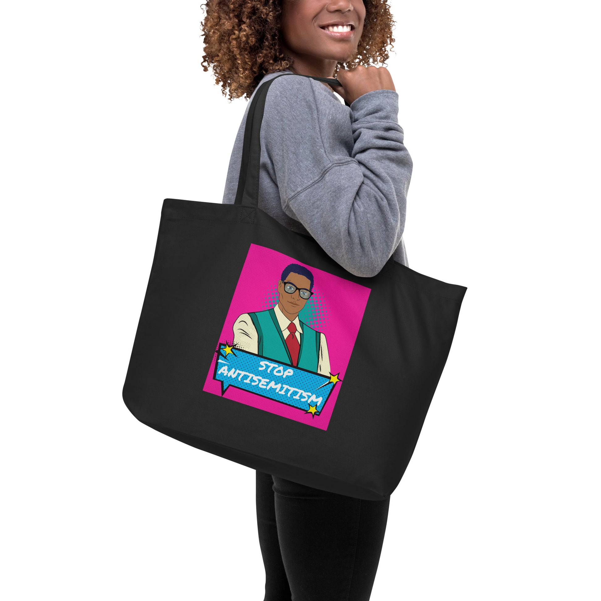 Pop Art Style | Antisemitism | Large Organic Tote Bag Jouparty