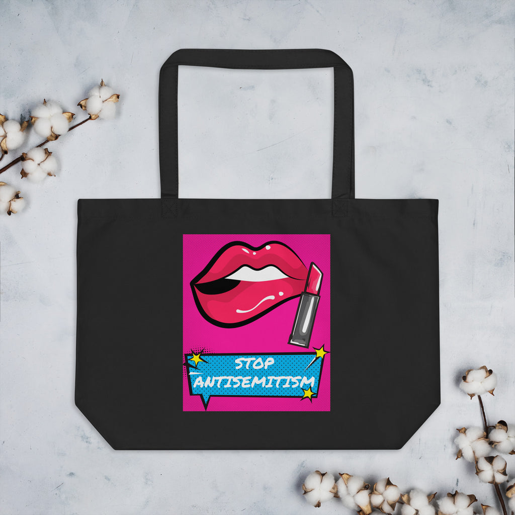 Pop Art Style | Antisemitism | Large Organic Tote Bag Jouparty