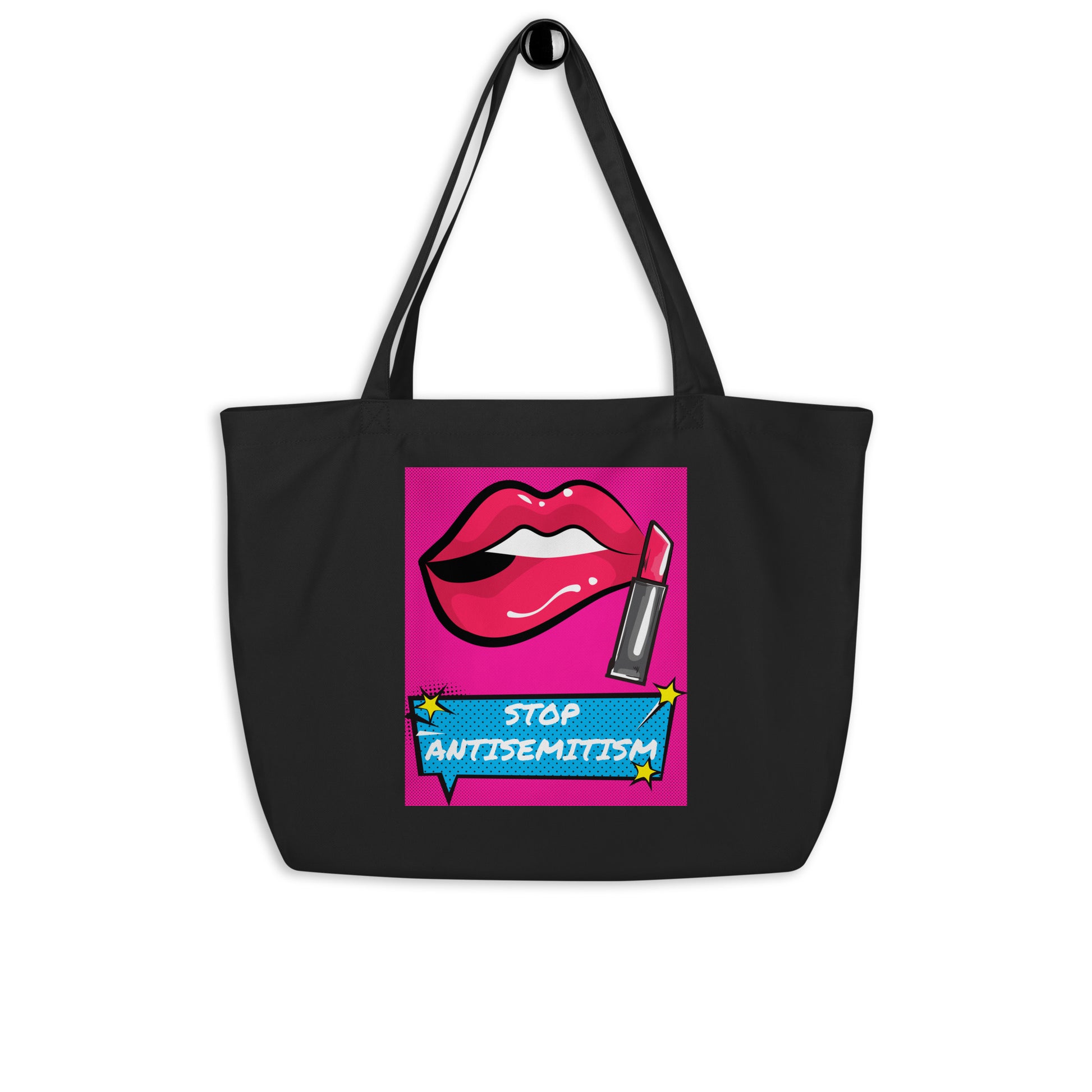 Pop Art Style | Antisemitism | Large Organic Tote Bag Jouparty