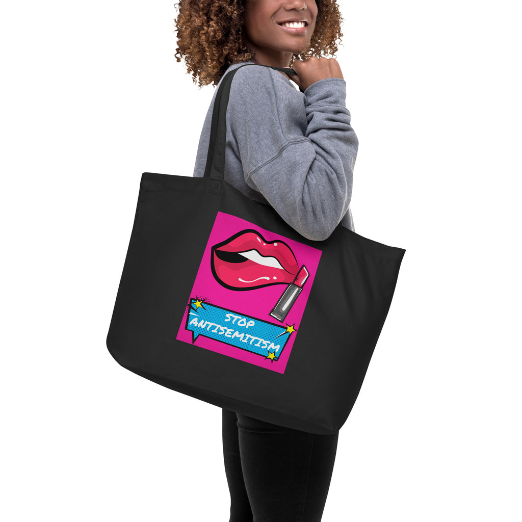 Pop Art Style | Antisemitism | Large Organic Tote Bag Jouparty