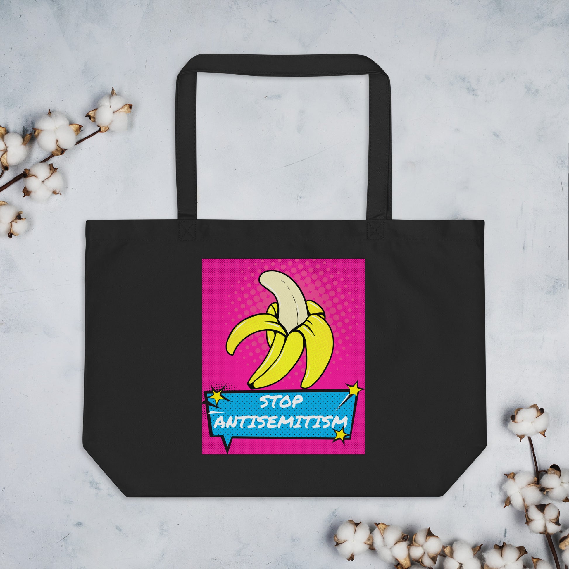 Pop Art Style | Antisemitism | Large Organic Tote Bag Jouparty