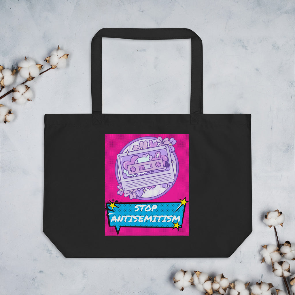 Pop Art Style | Antisemitism | Large Organic Tote Bag Jouparty
