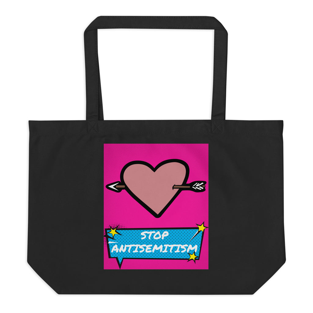 Pop Art Style | Antisemitism | Large Organic Tote Bag Jouparty