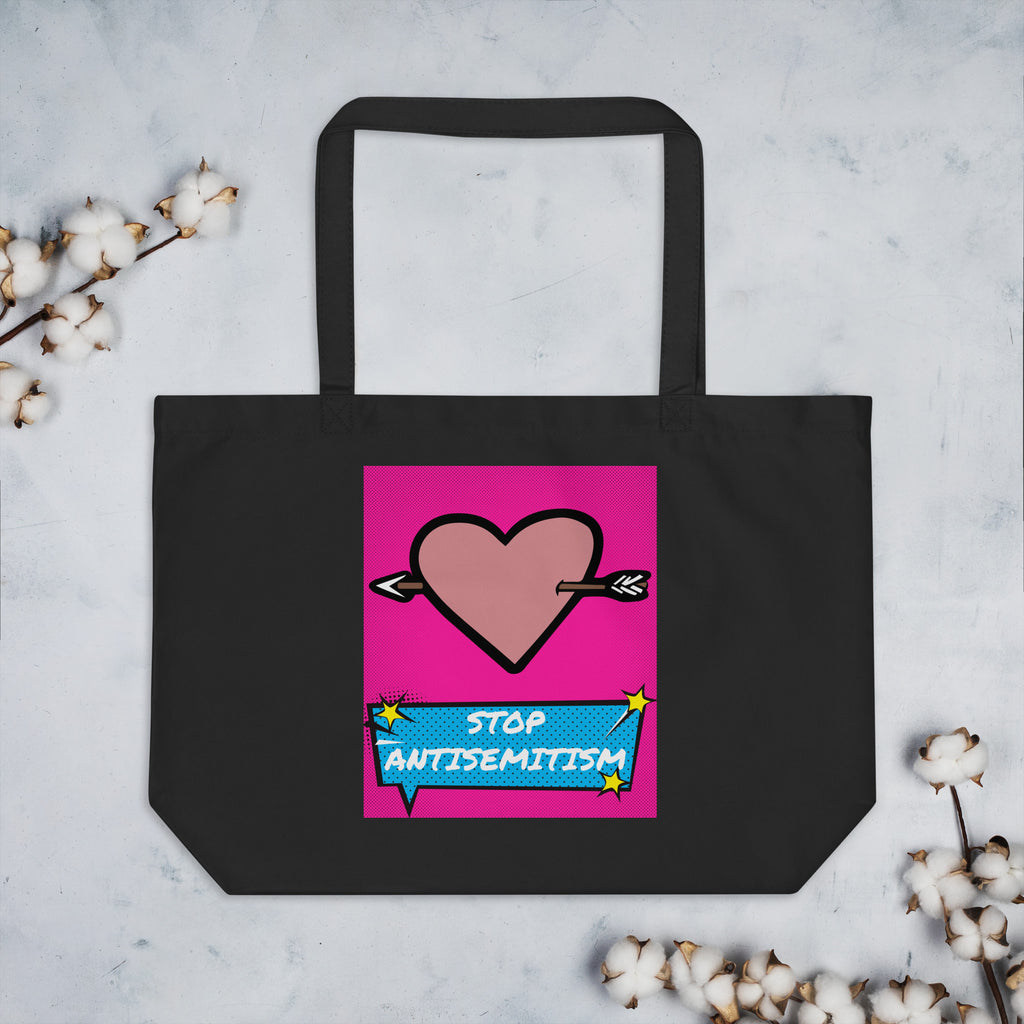 Pop Art Style | Antisemitism | Large Organic Tote Bag Jouparty