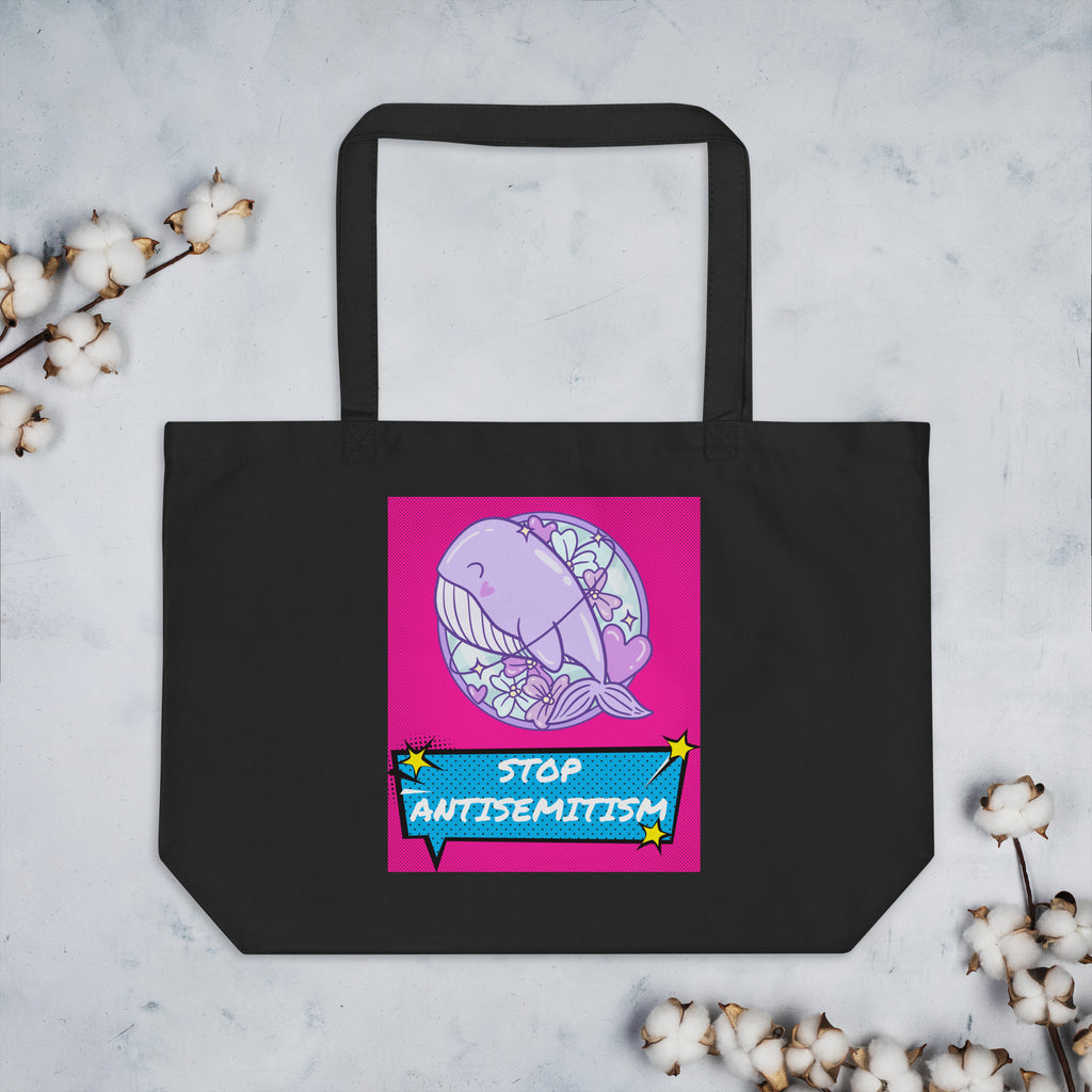 Pop Art Style | Antisemitism | Large Organic Tote Bag Jouparty