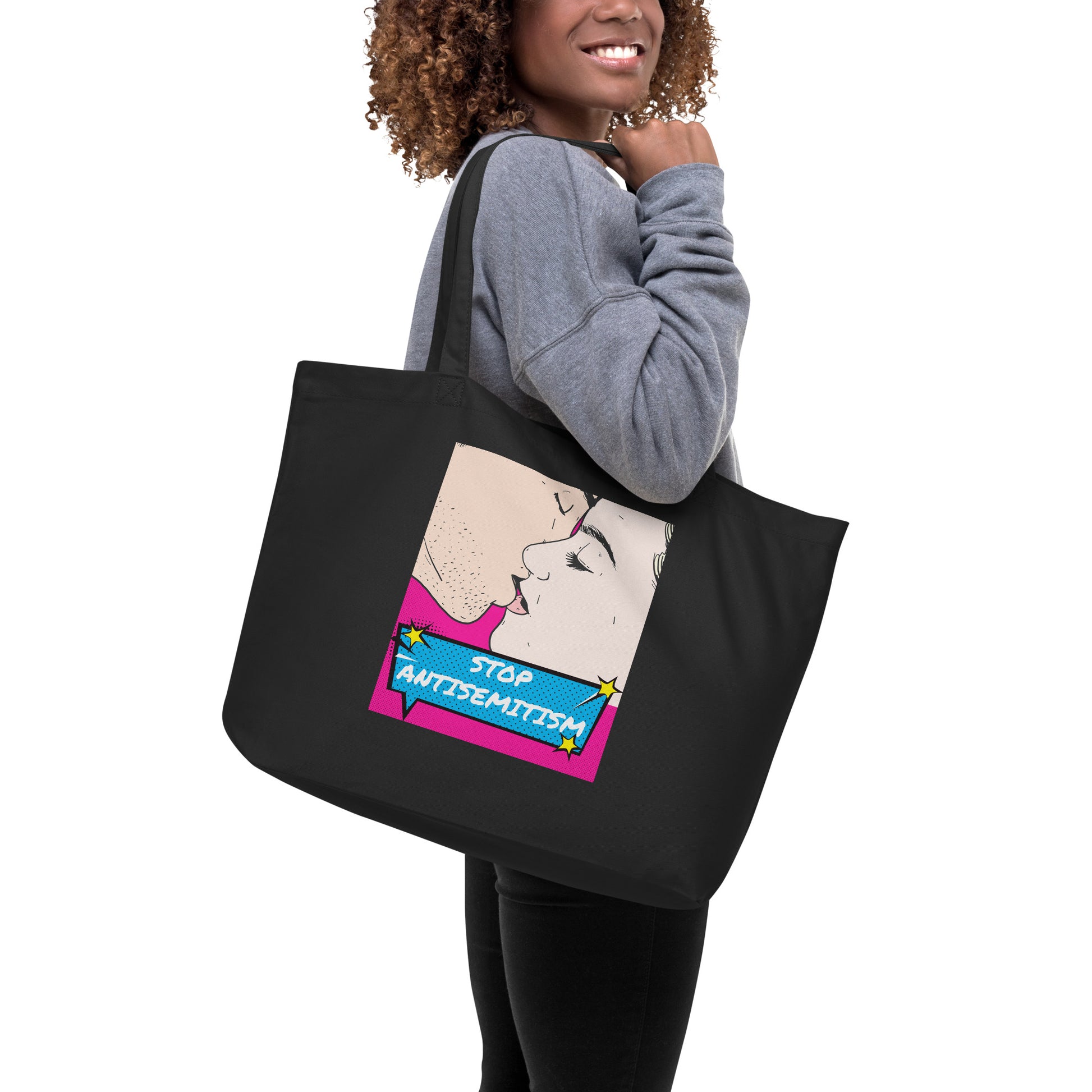 Pop Art Style | Antisemitism | Large Organic Tote Bag Jouparty