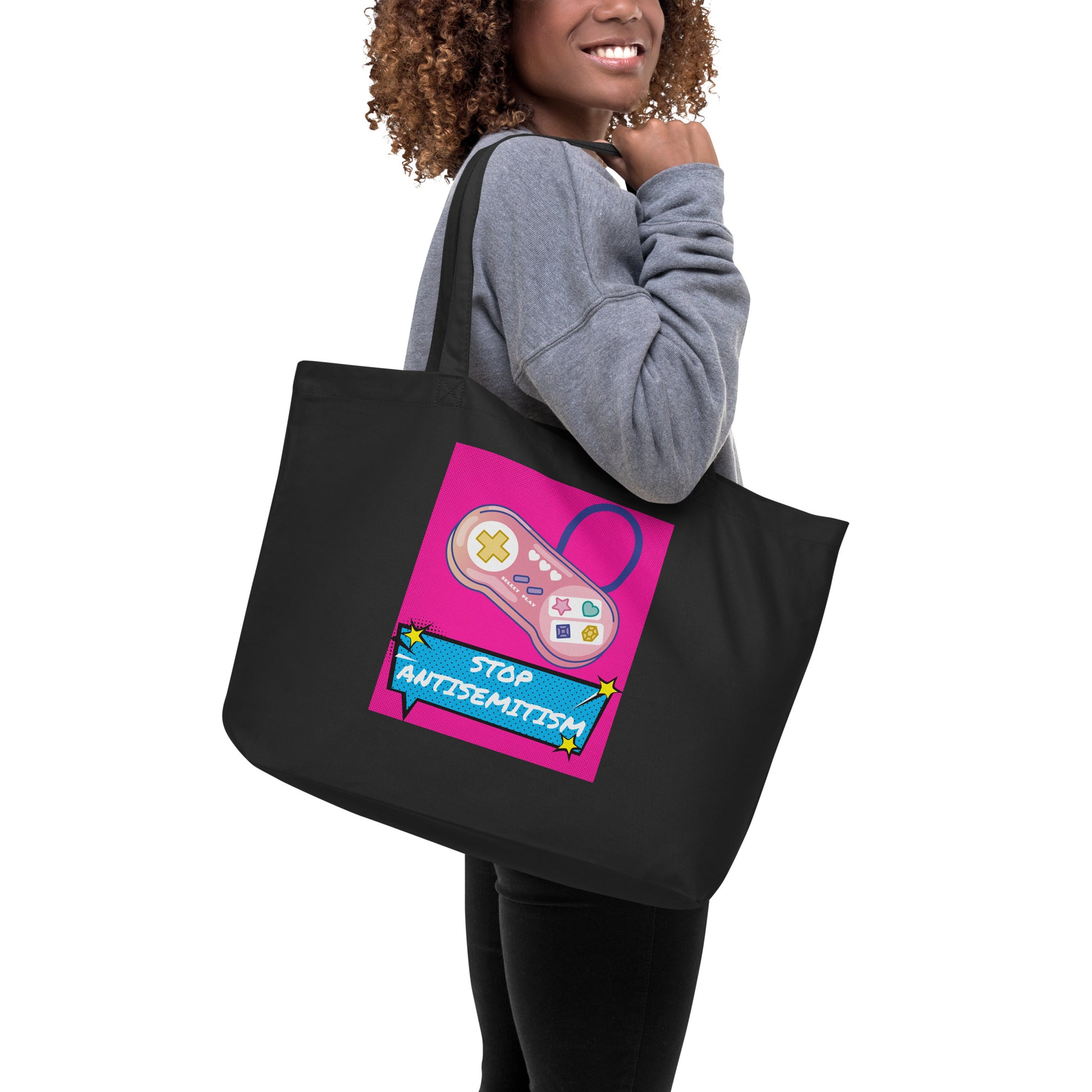 Pop Art Style | Antisemitism | Large Organic Tote Bag Jouparty