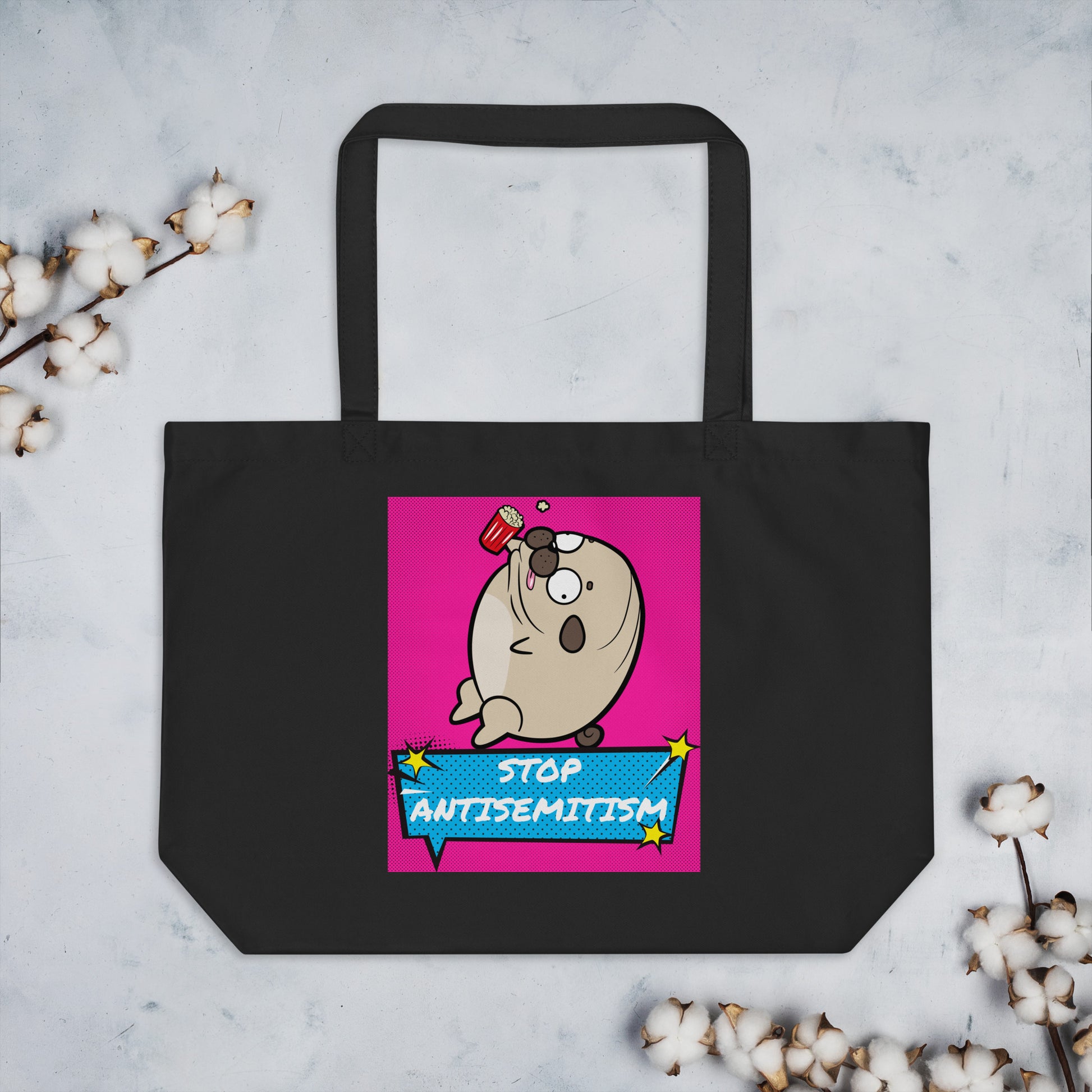 Pop Art Style | Antisemitism | Large Organic Tote Bag Jouparty