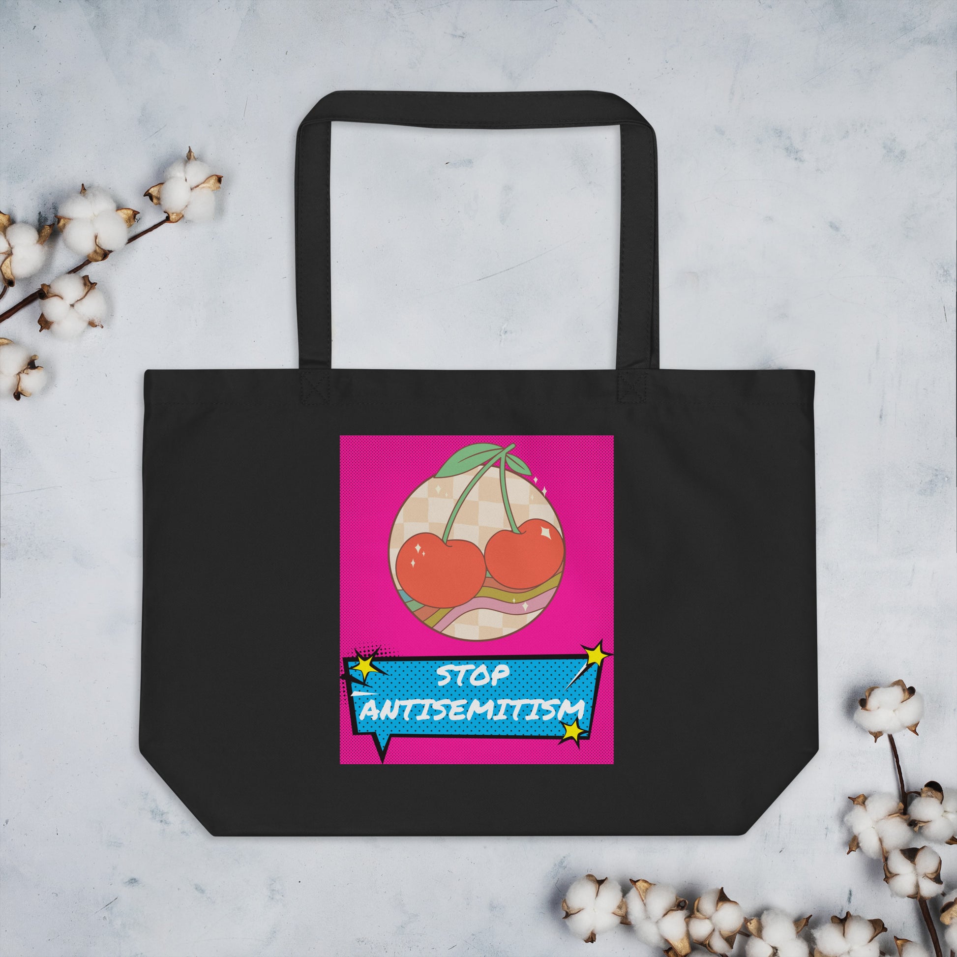 Pop Art Style | Antisemitism | Large Organic Tote Bag Jouparty