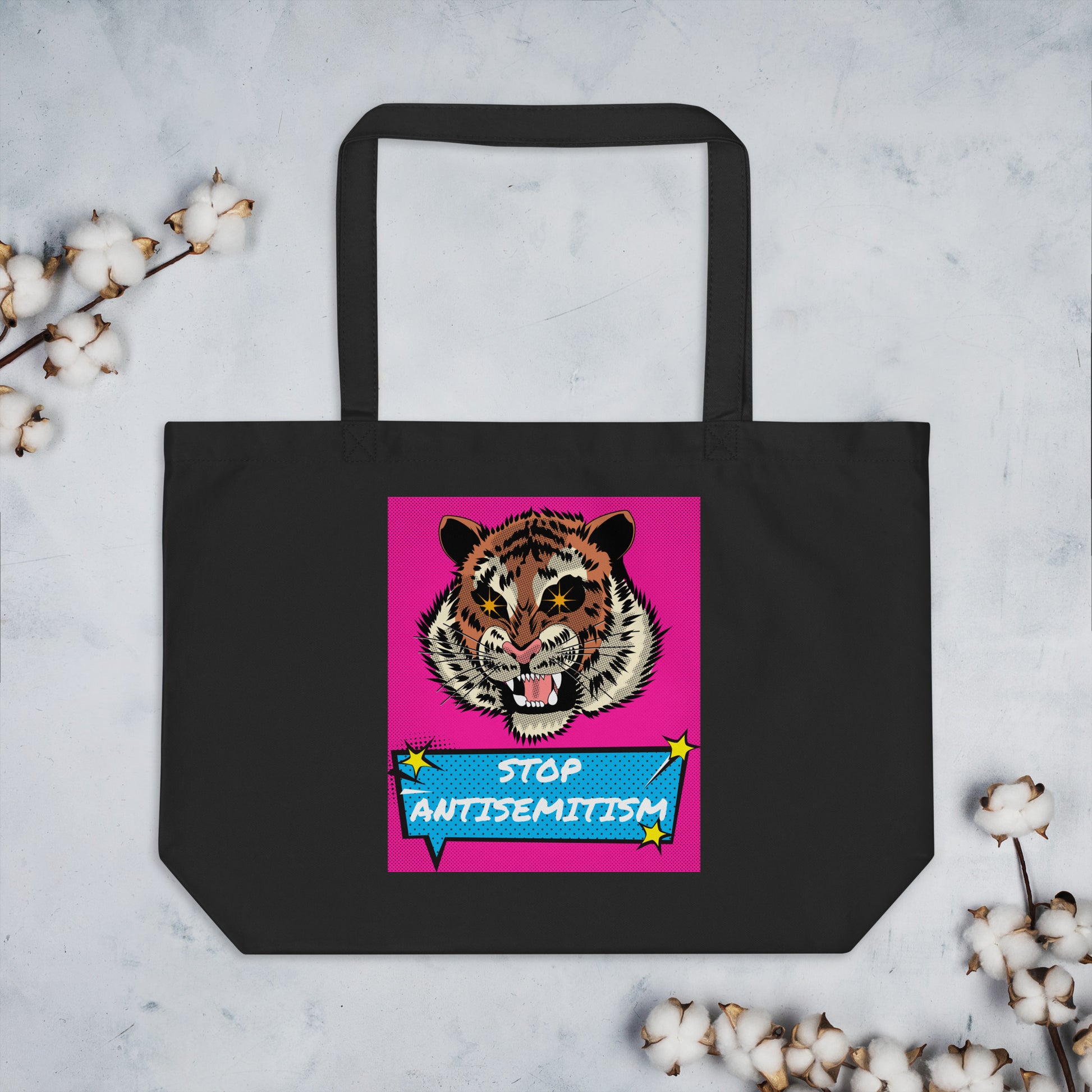 Pop Art Style | Antisemitism | Large Organic Tote Bag