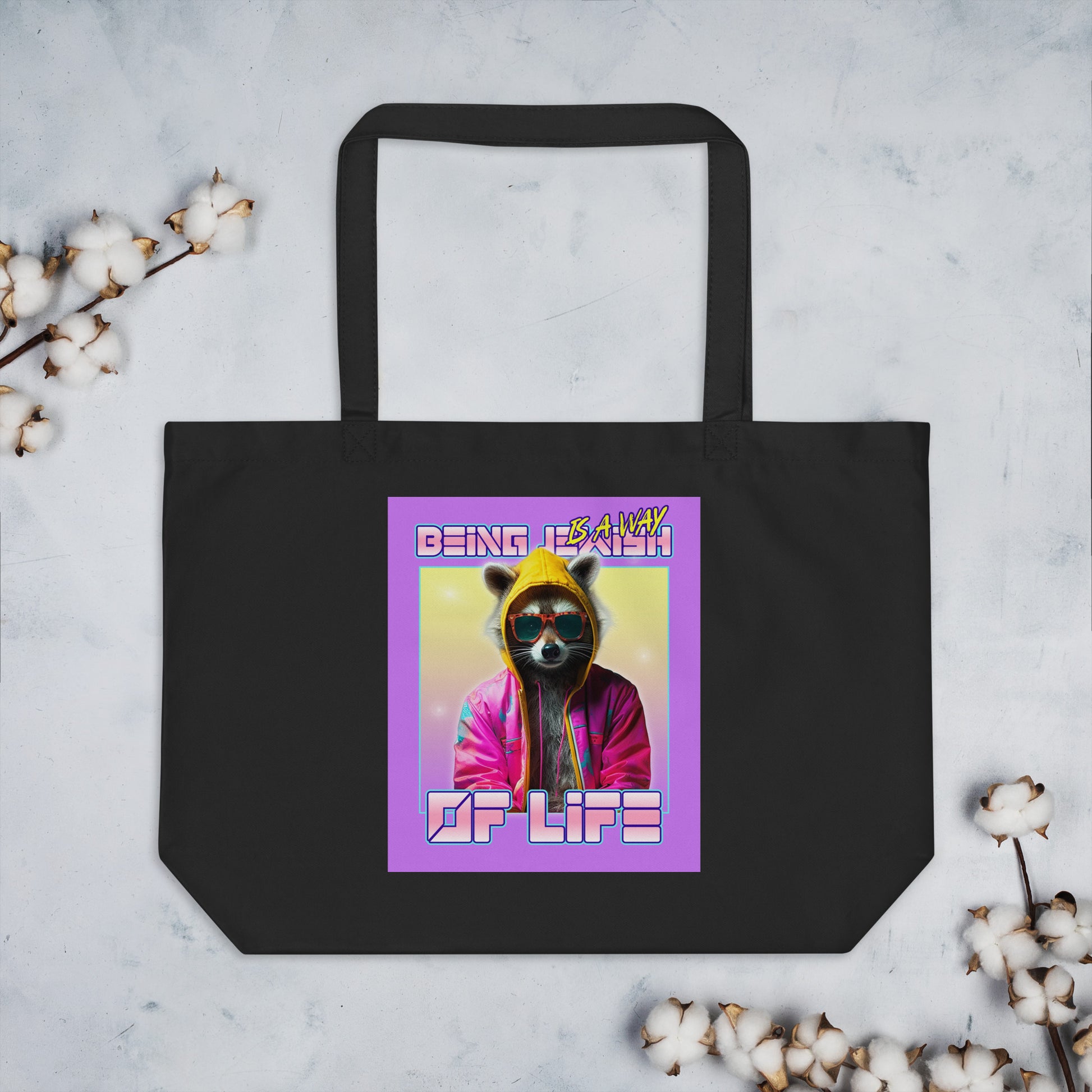 Mr Racoon | Large Organic Tote Bag Jouparty