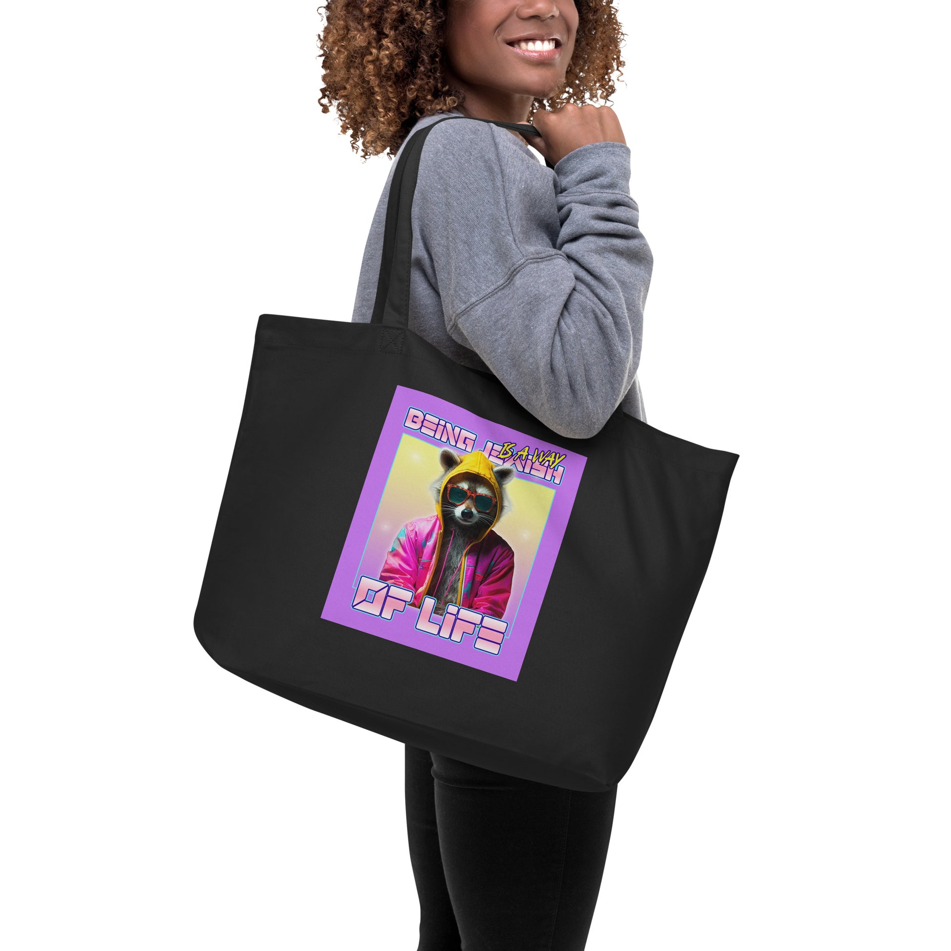 Mr Racoon | Large Organic Tote Bag Jouparty