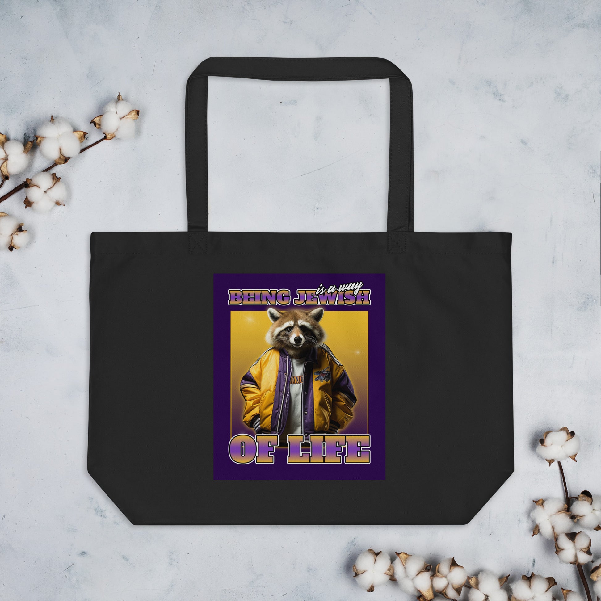 Mr Racoon | Large Organic Tote Bag Jouparty