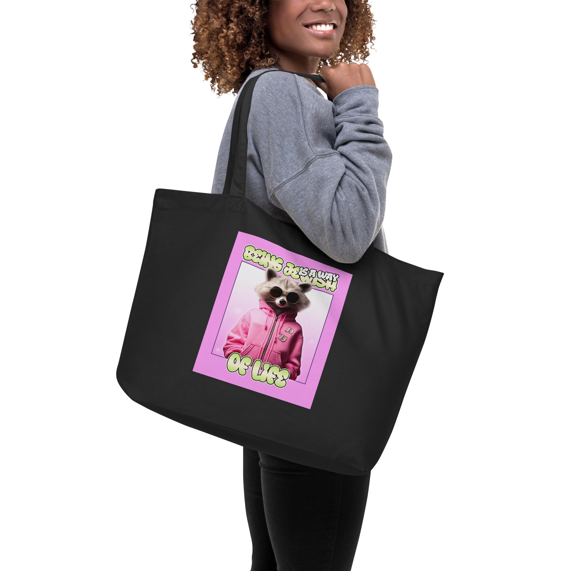 Mr Racoon | Large Organic Tote Bag