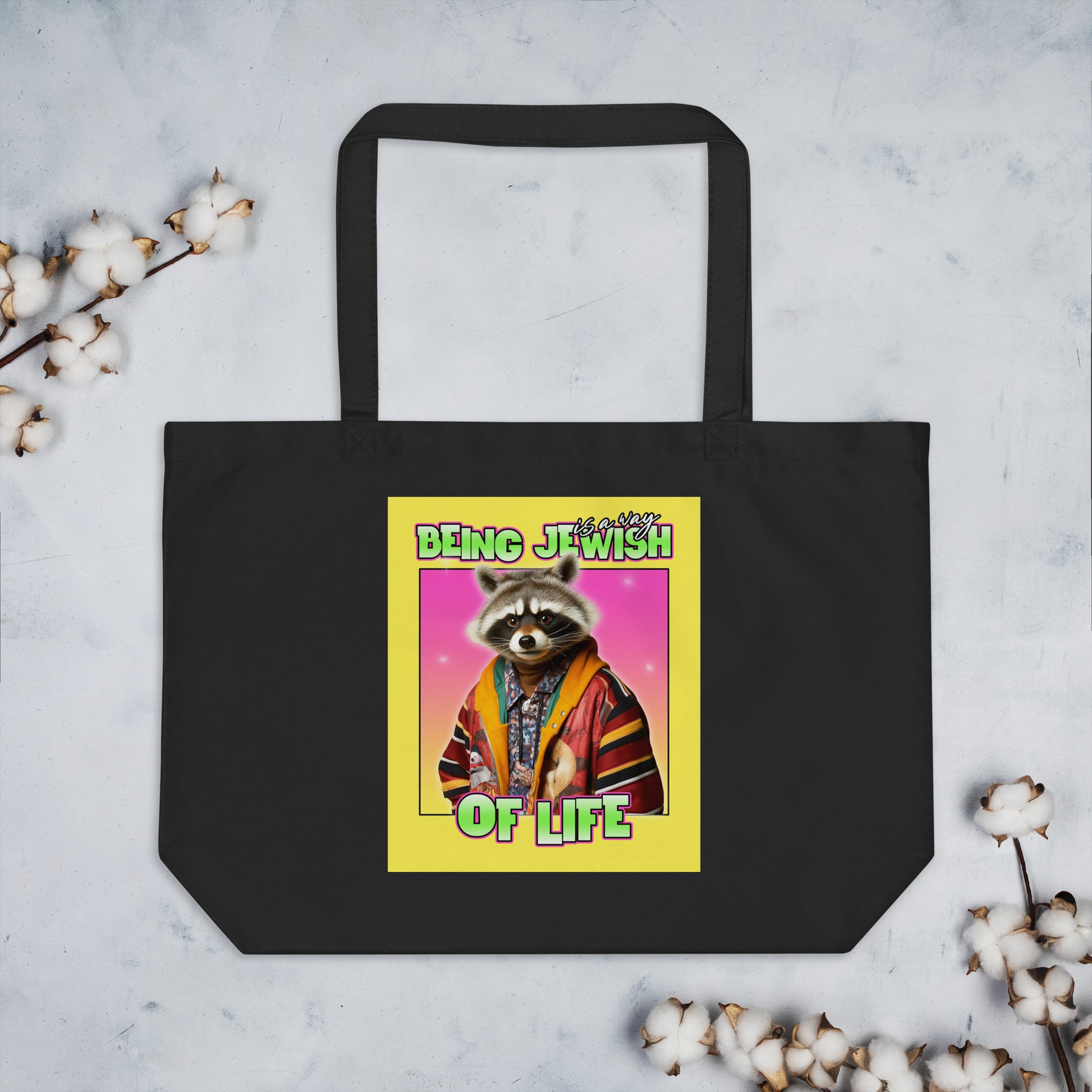 Mr Racoon | Large Organic Tote Bag Jouparty