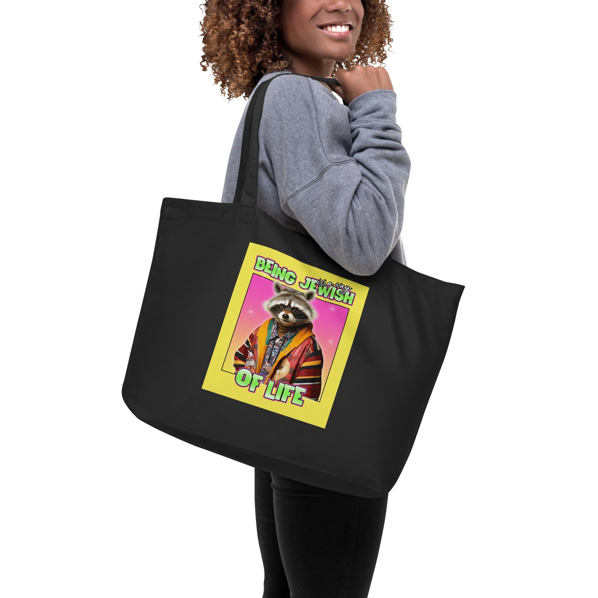 Mr Racoon | Large Organic Tote Bag Jouparty