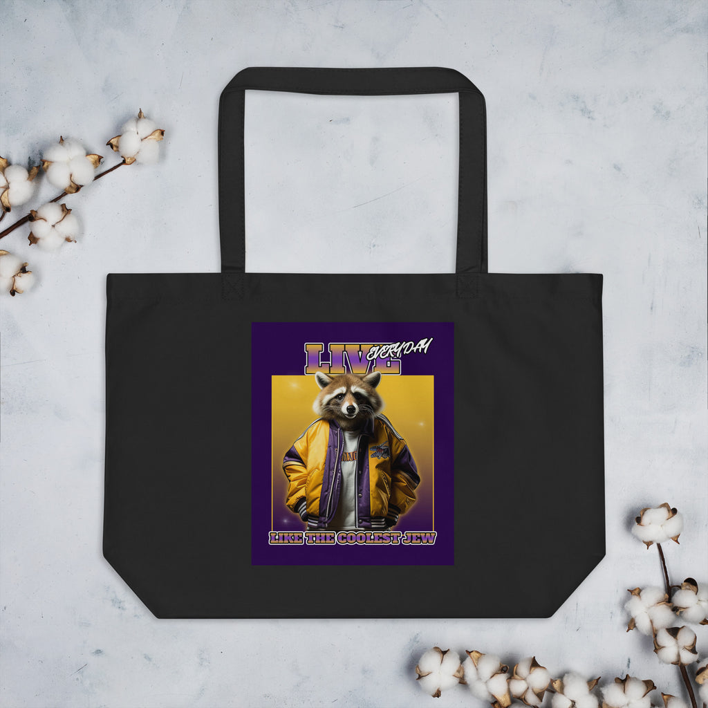 Mr Racoon | Large Organic Tote Bag Jouparty