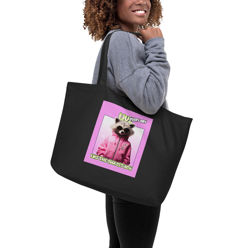 Mr Racoon | Large Organic Tote Bag