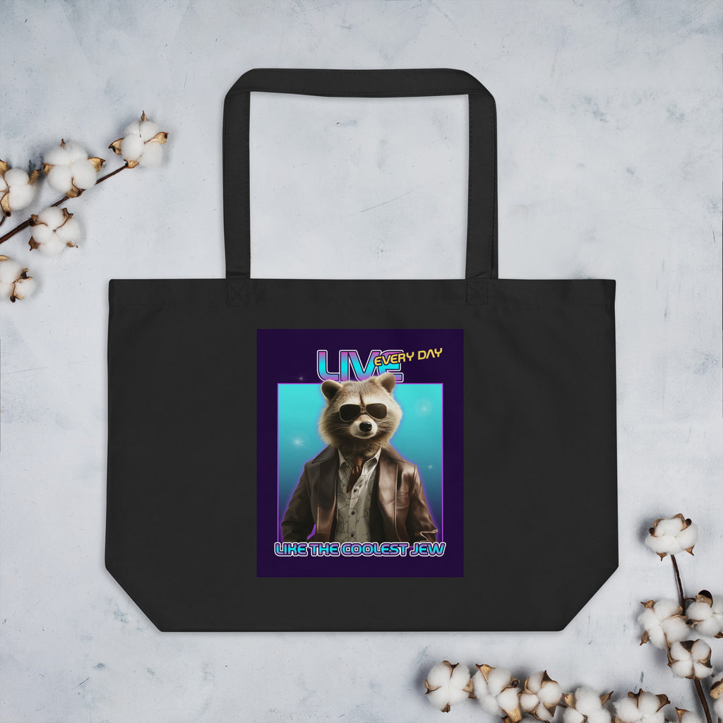 Mr Racoon | Large Organic Tote Bag