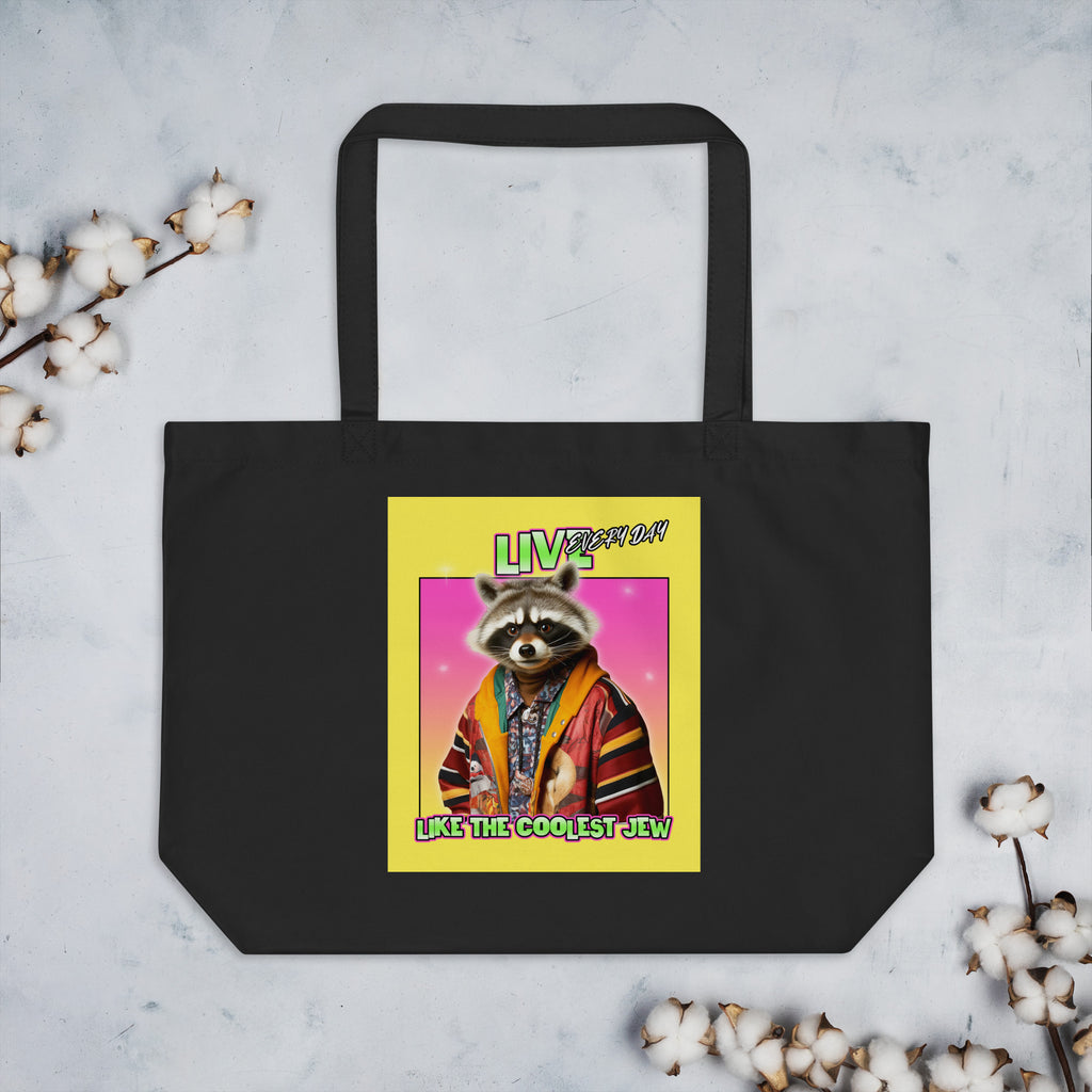 Mr Racoon | Large Organic Tote Bag Jouparty
