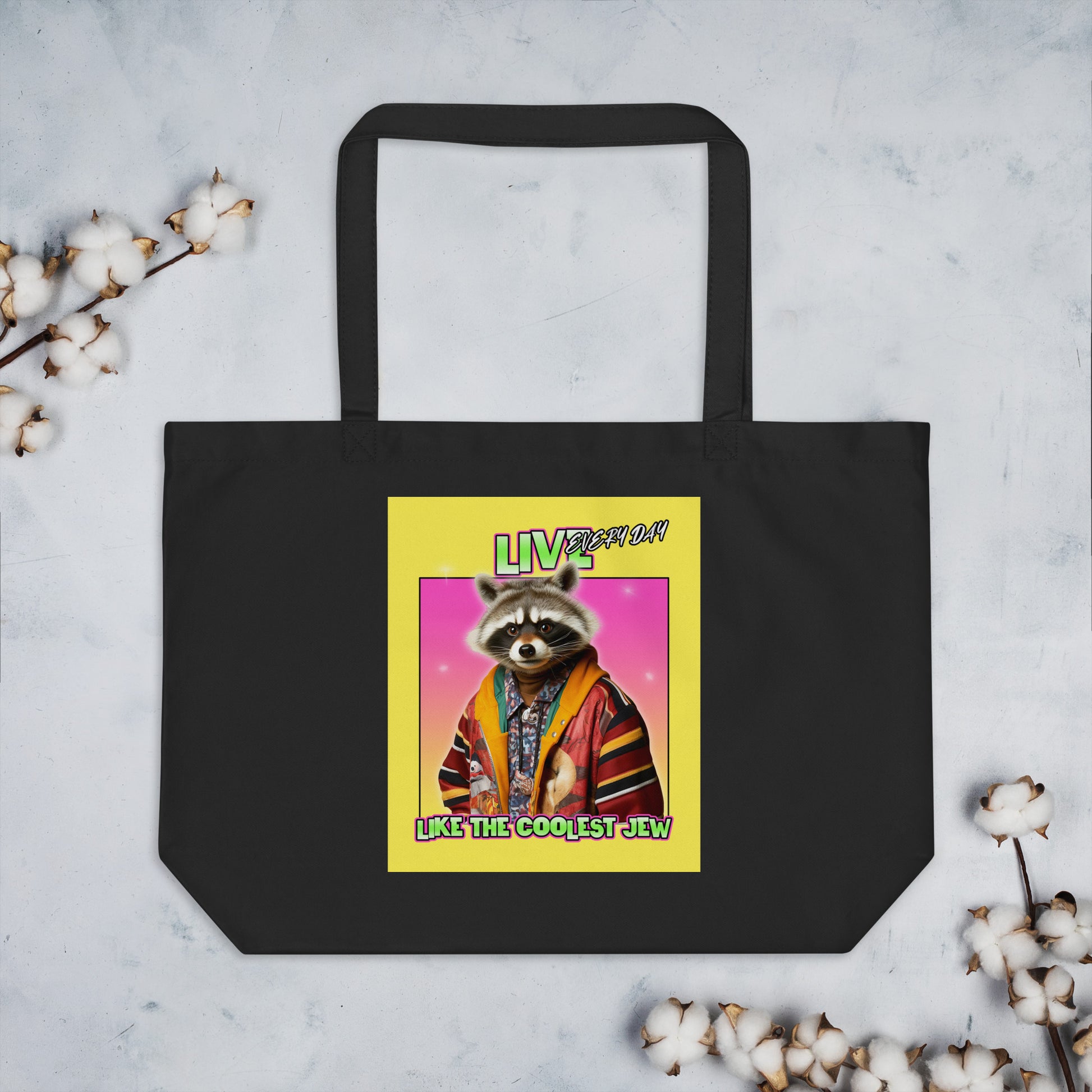 Mr Racoon | Large Organic Tote Bag Jouparty