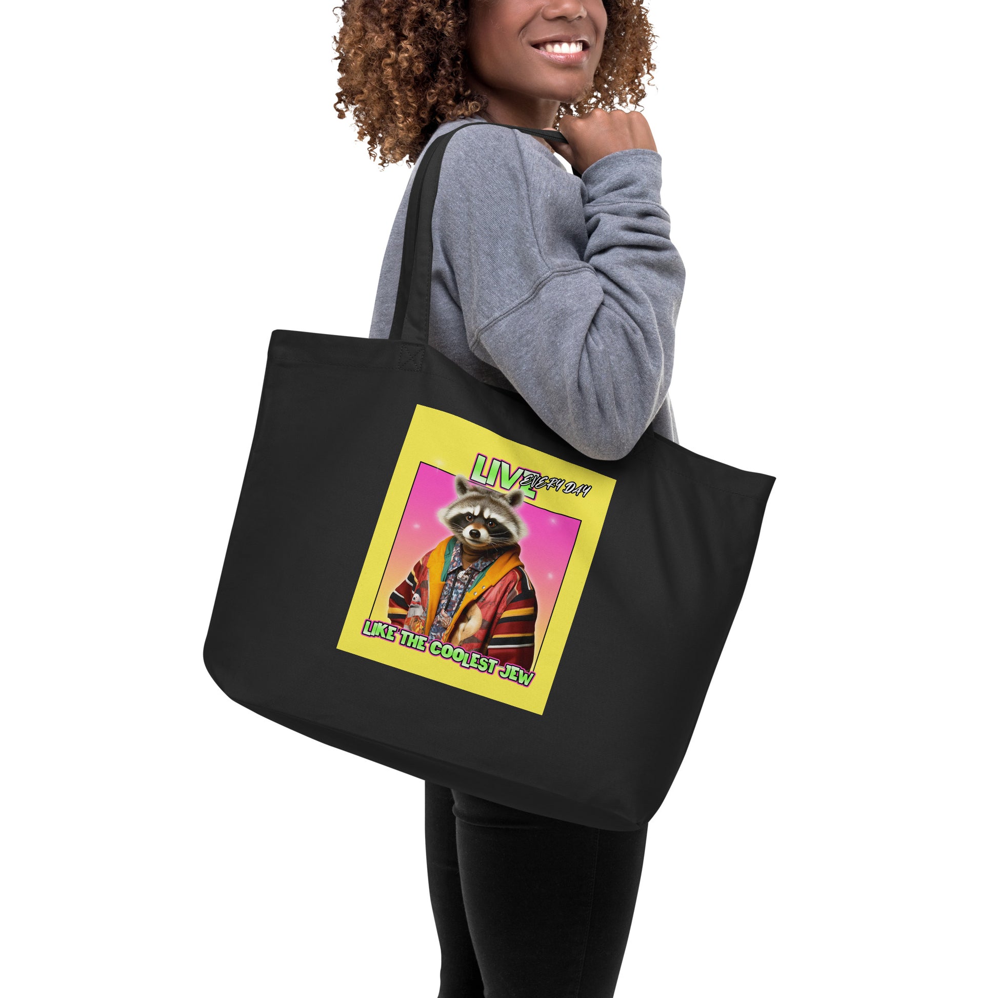 Mr Racoon | Large Organic Tote Bag Jouparty