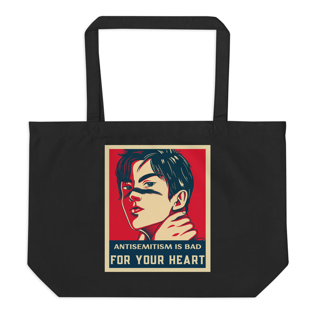 Anime Hero | Antisemitism | Large Organic Tote Bag Jouparty