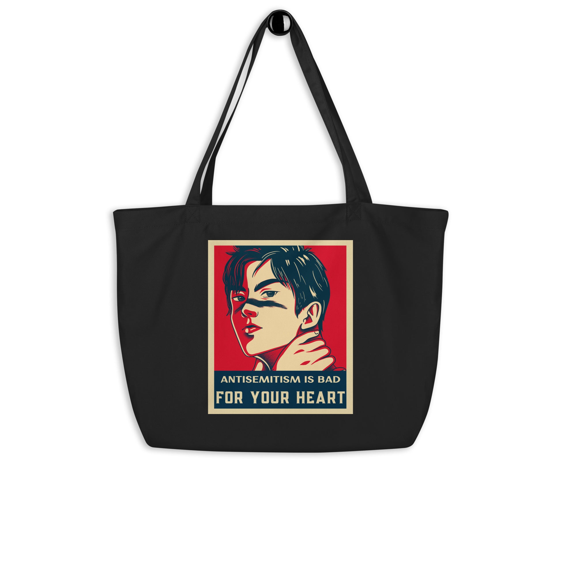 Anime Hero | Antisemitism | Large Organic Tote Bag Jouparty