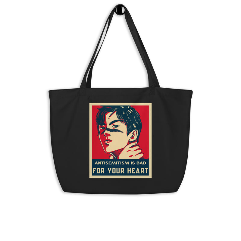 Anime Hero | Antisemitism | Large Organic Tote Bag