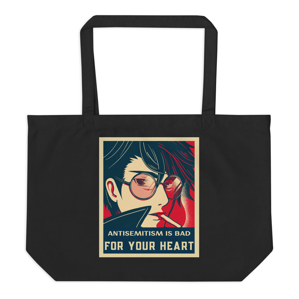 Anime Hero | Antisemitism | Large Organic Tote Bag Jouparty
