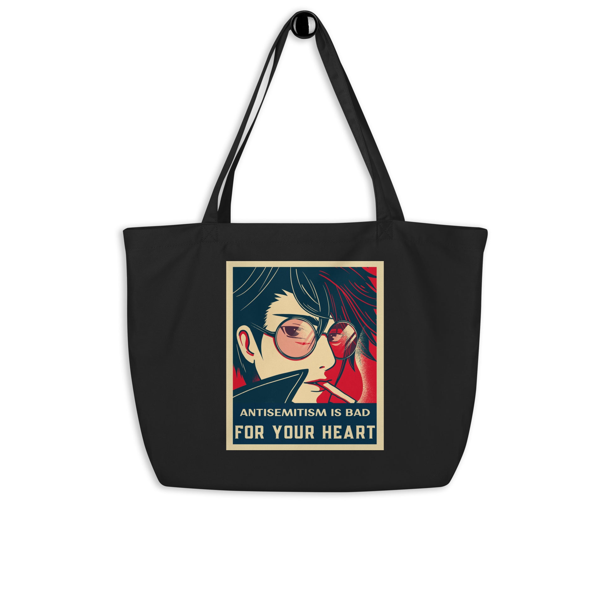 Anime Hero | Antisemitism | Large Organic Tote Bag Jouparty